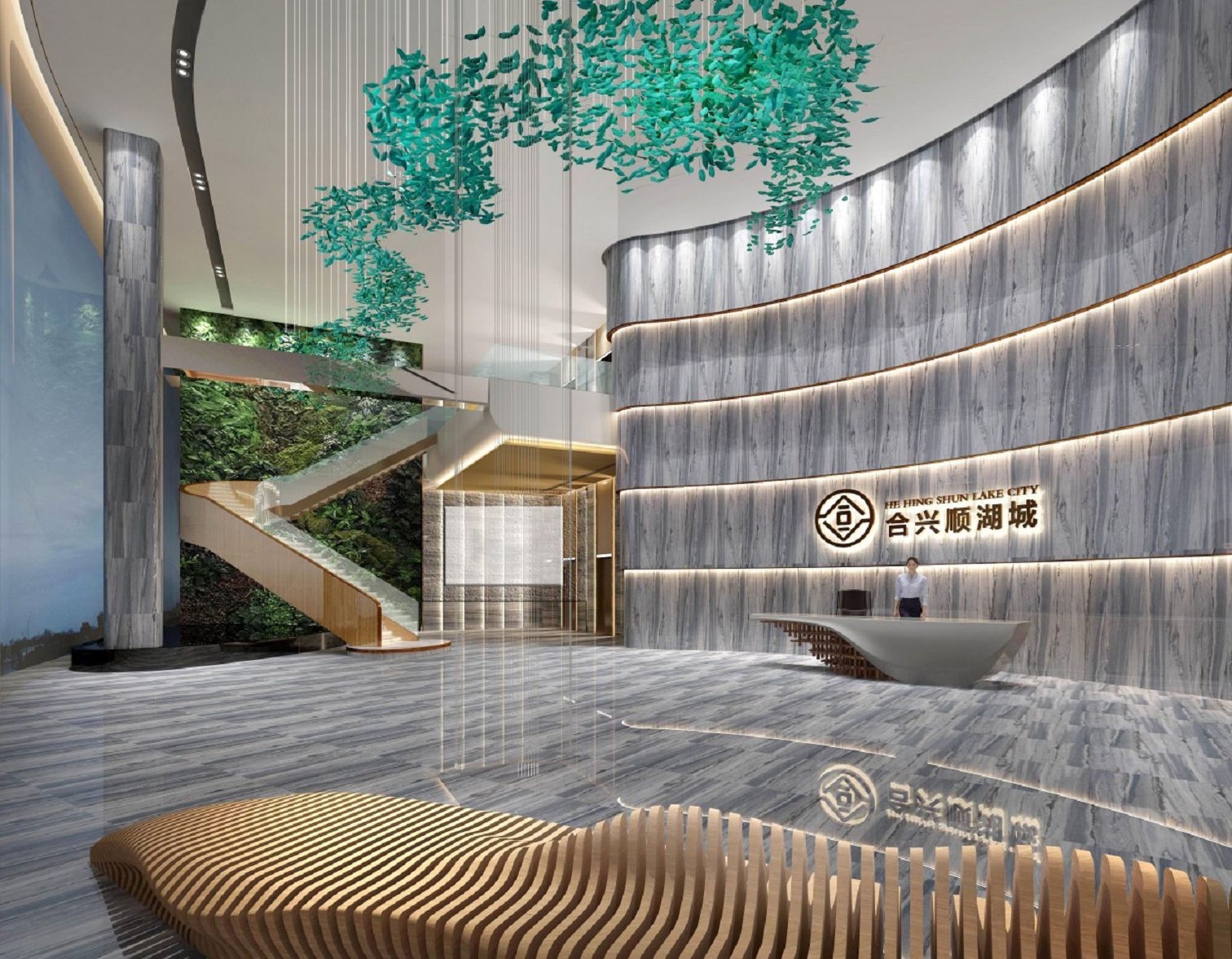 现代合兴顺湖城售楼部3D模型下载【ID:1110619598】_【知末效果图】