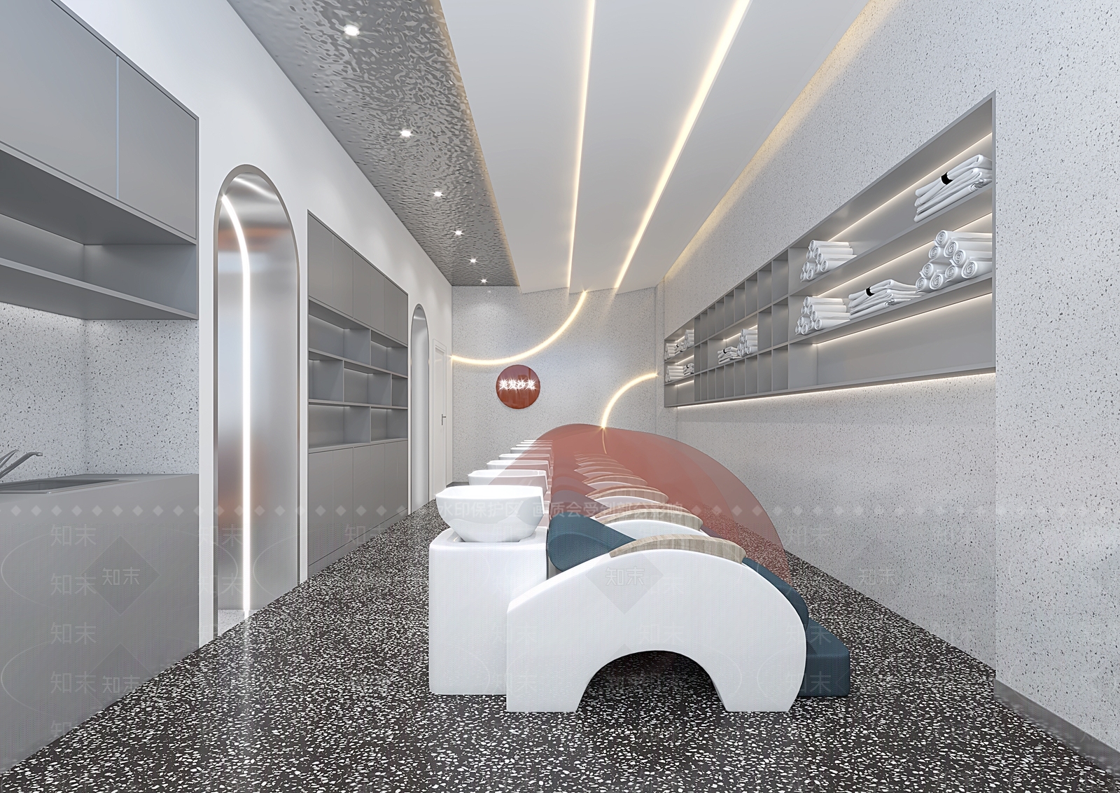 现代美发店3D模型下载【ID:1110620428】
