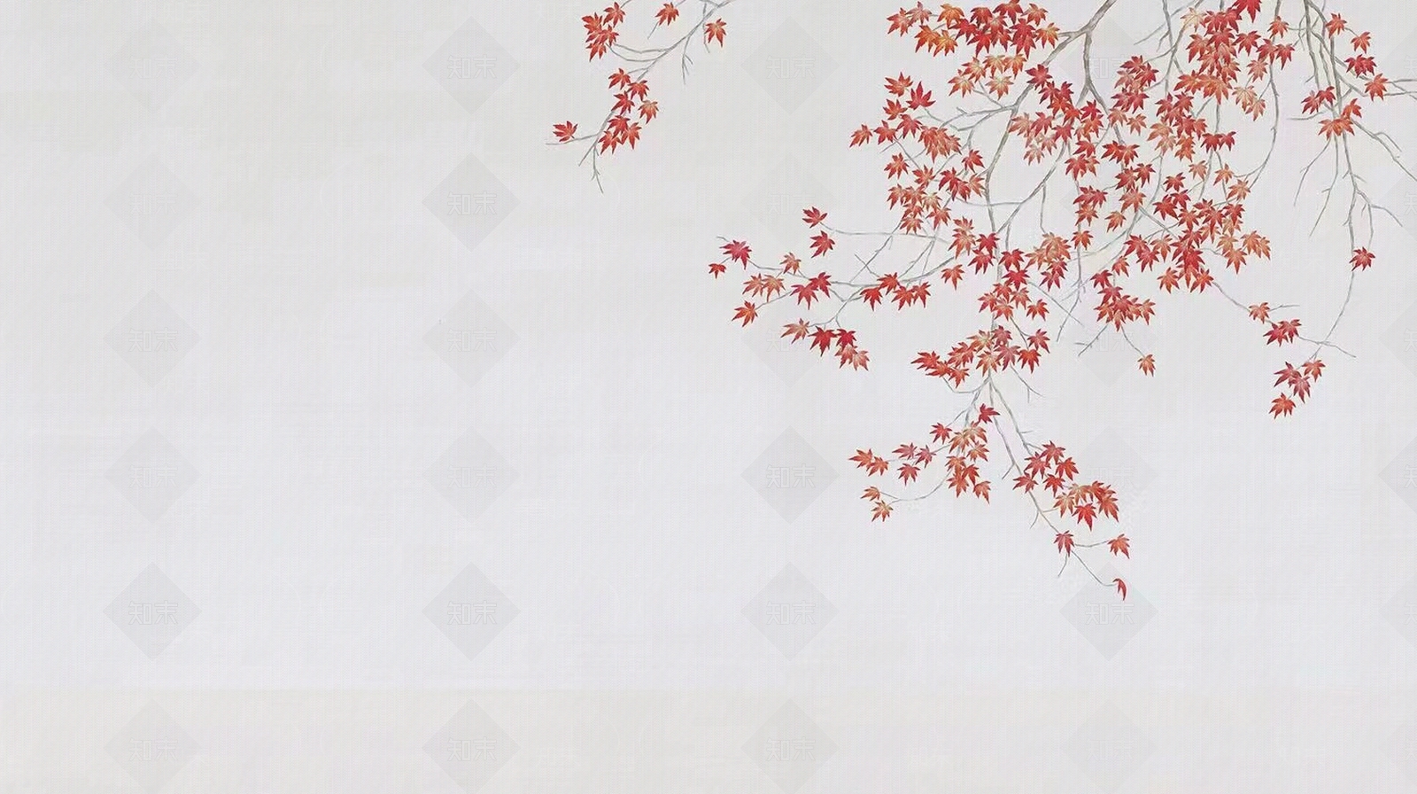 新中式枫叶元素壁画贴图下载【ID:1110622446】