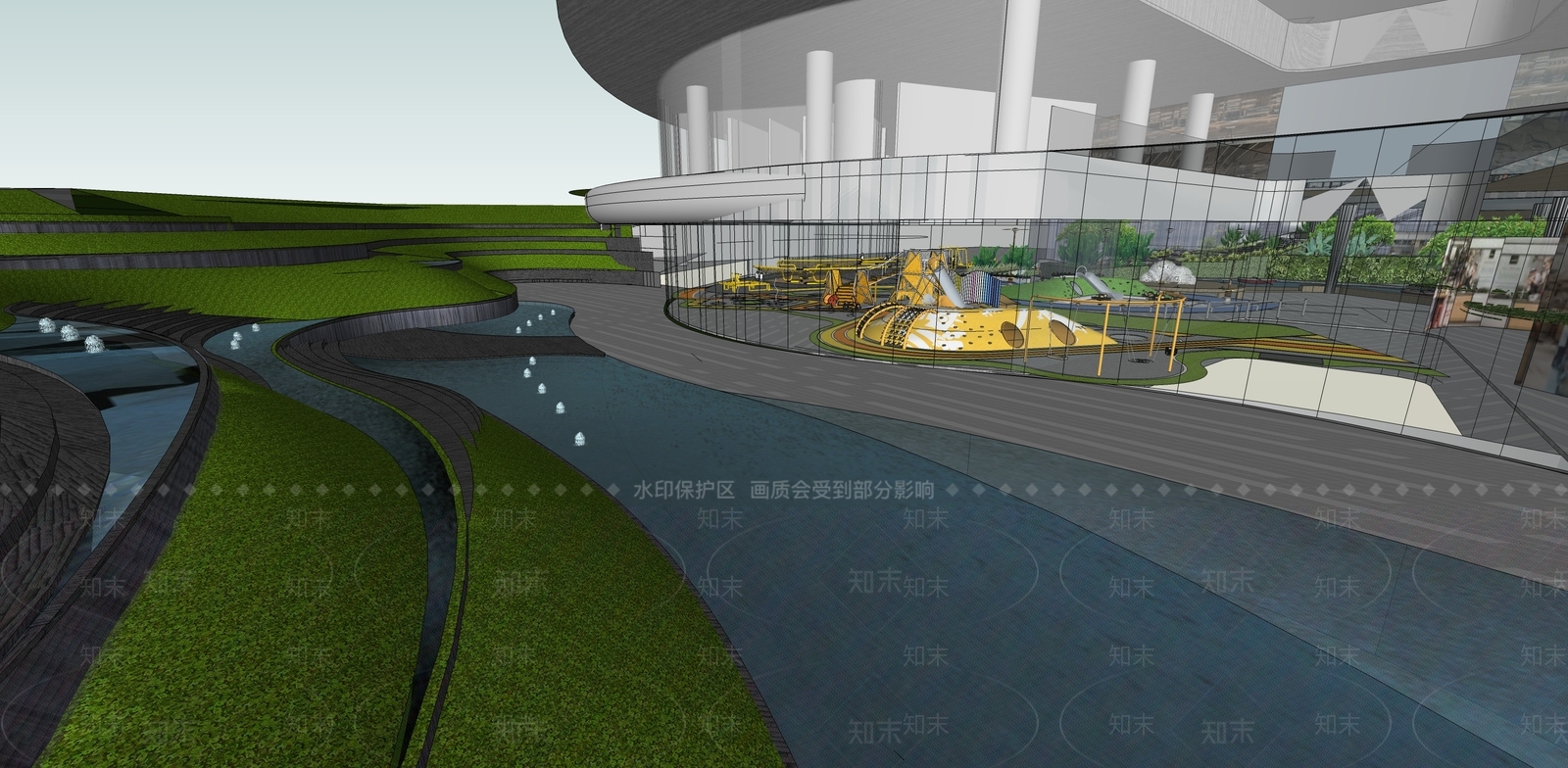 现代商场中庭SU模型下载【ID:1110626807】