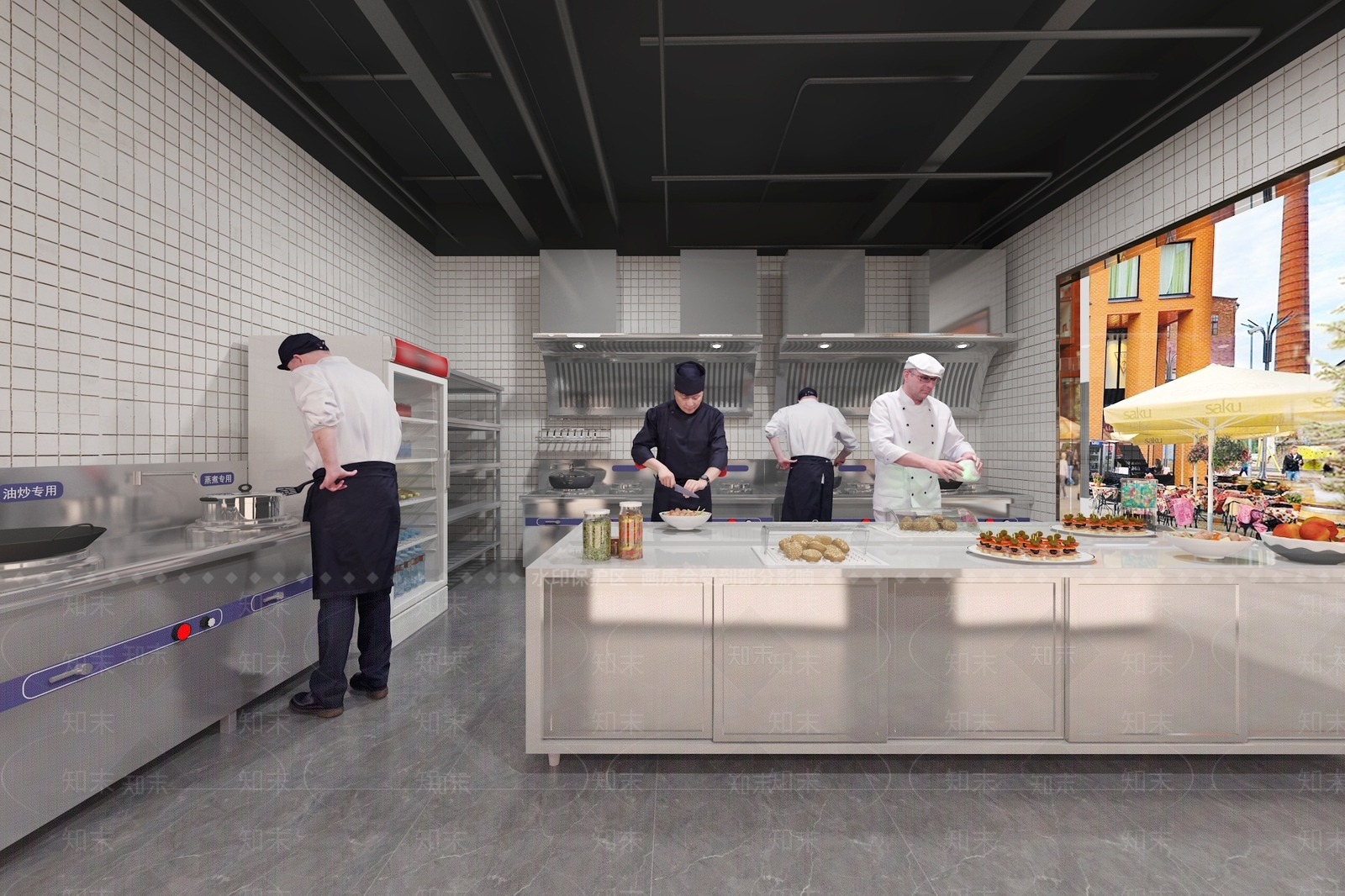 现代酒店后厨3D模型下载【ID:1110629101】