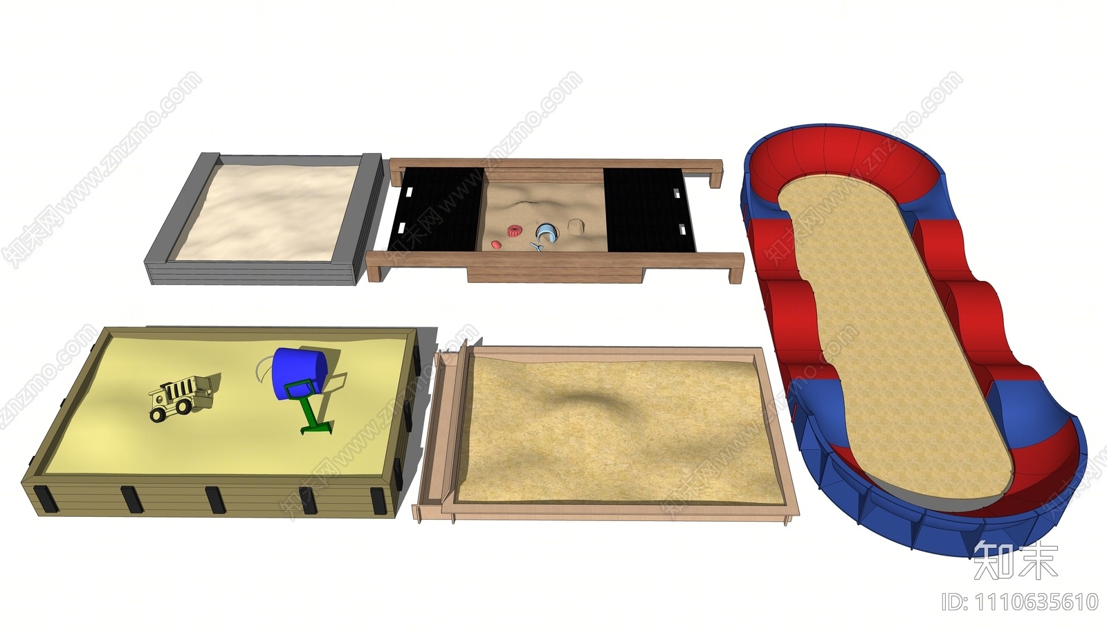 现代儿童沙池SU模型下载【ID:1110635610】