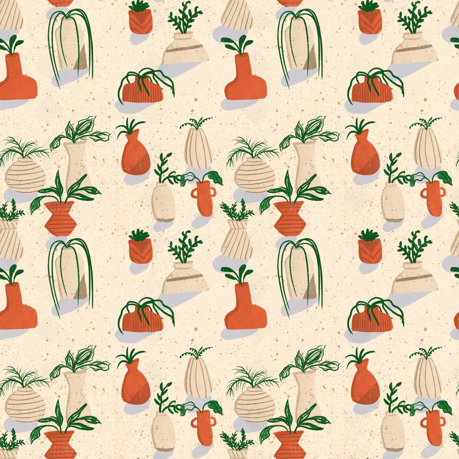 黄色卡通花瓶儿童壁纸贴图下载【ID:1110637252】