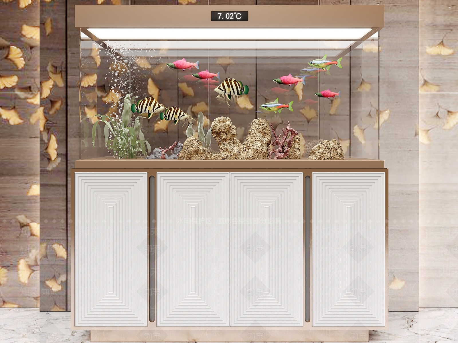 现代轻奢鱼缸3D模型下载【ID:1110638320】