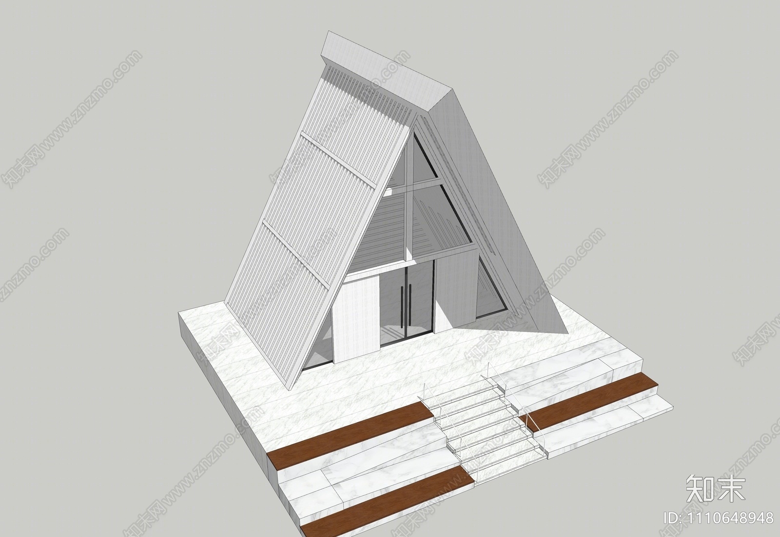 现代教堂建筑SU模型下载【ID:1110648948】