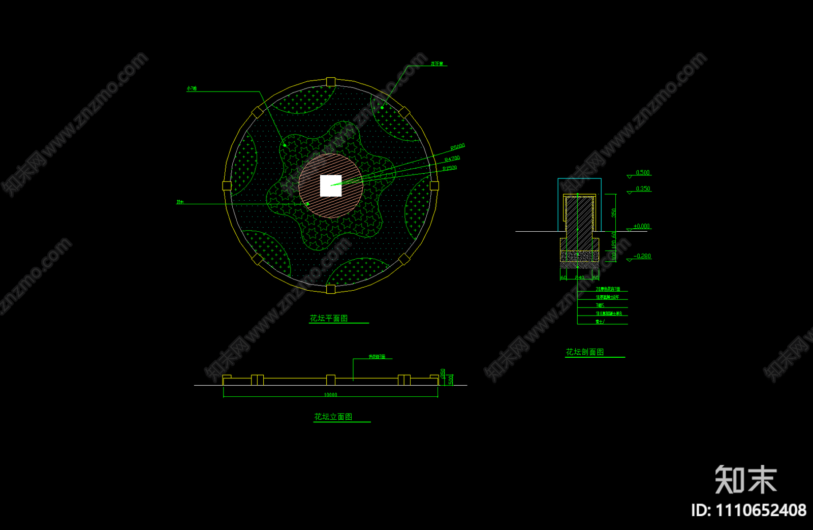 花坛cad施工图下载【ID:1110652408】