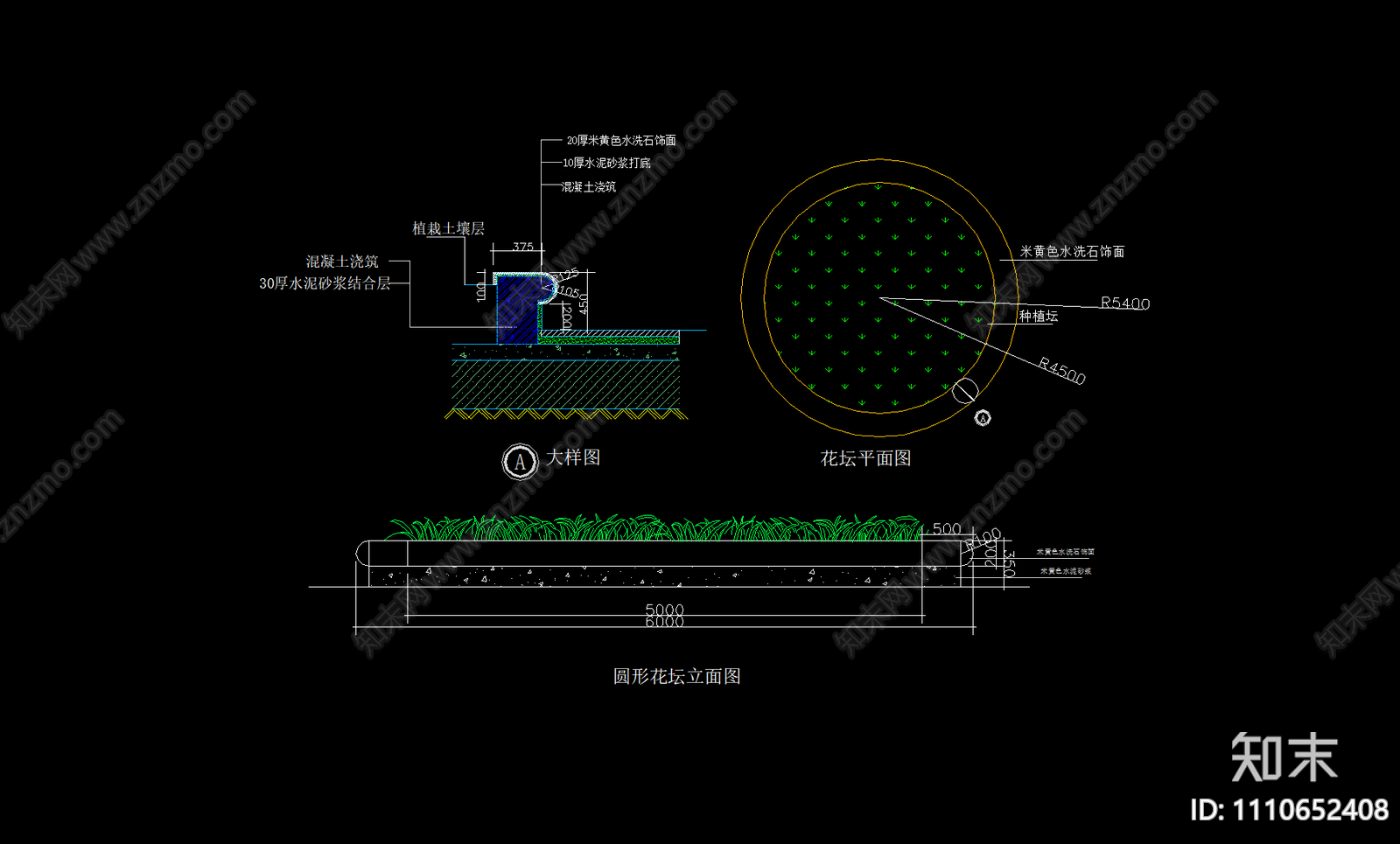 花坛cad施工图下载【ID:1110652408】