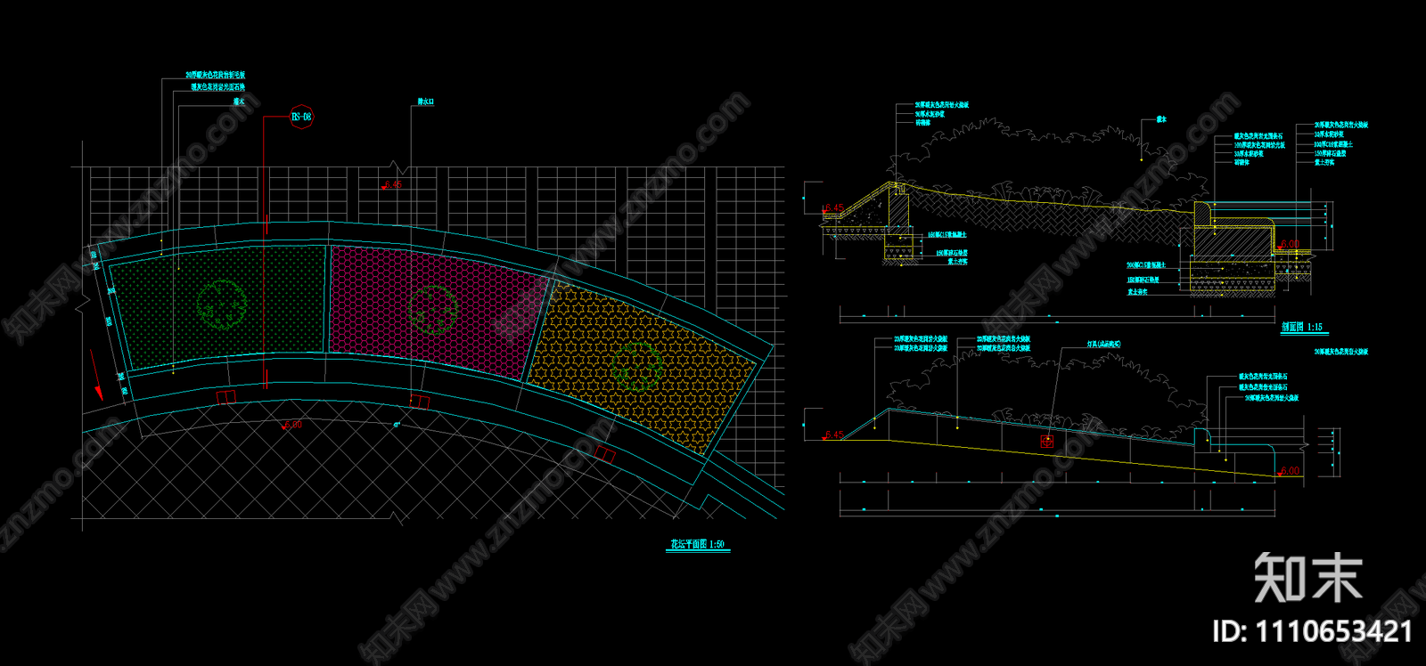 花坛施工图cad施工图下载【ID:1110653421】
