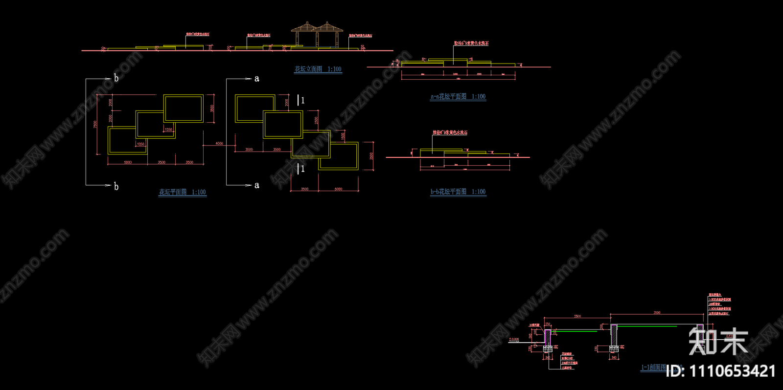 花坛施工图cad施工图下载【ID:1110653421】