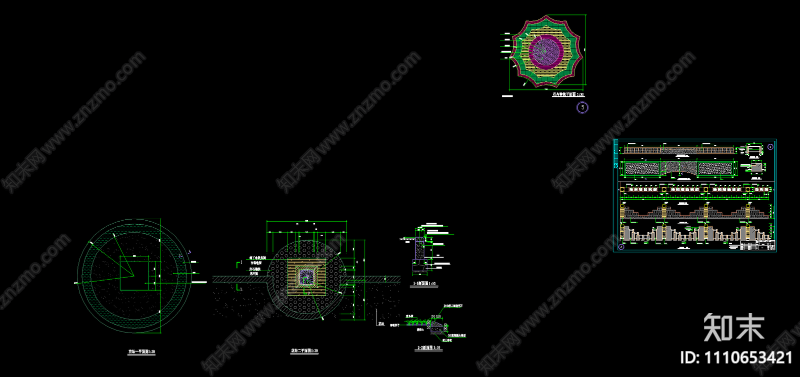 花坛施工图cad施工图下载【ID:1110653421】