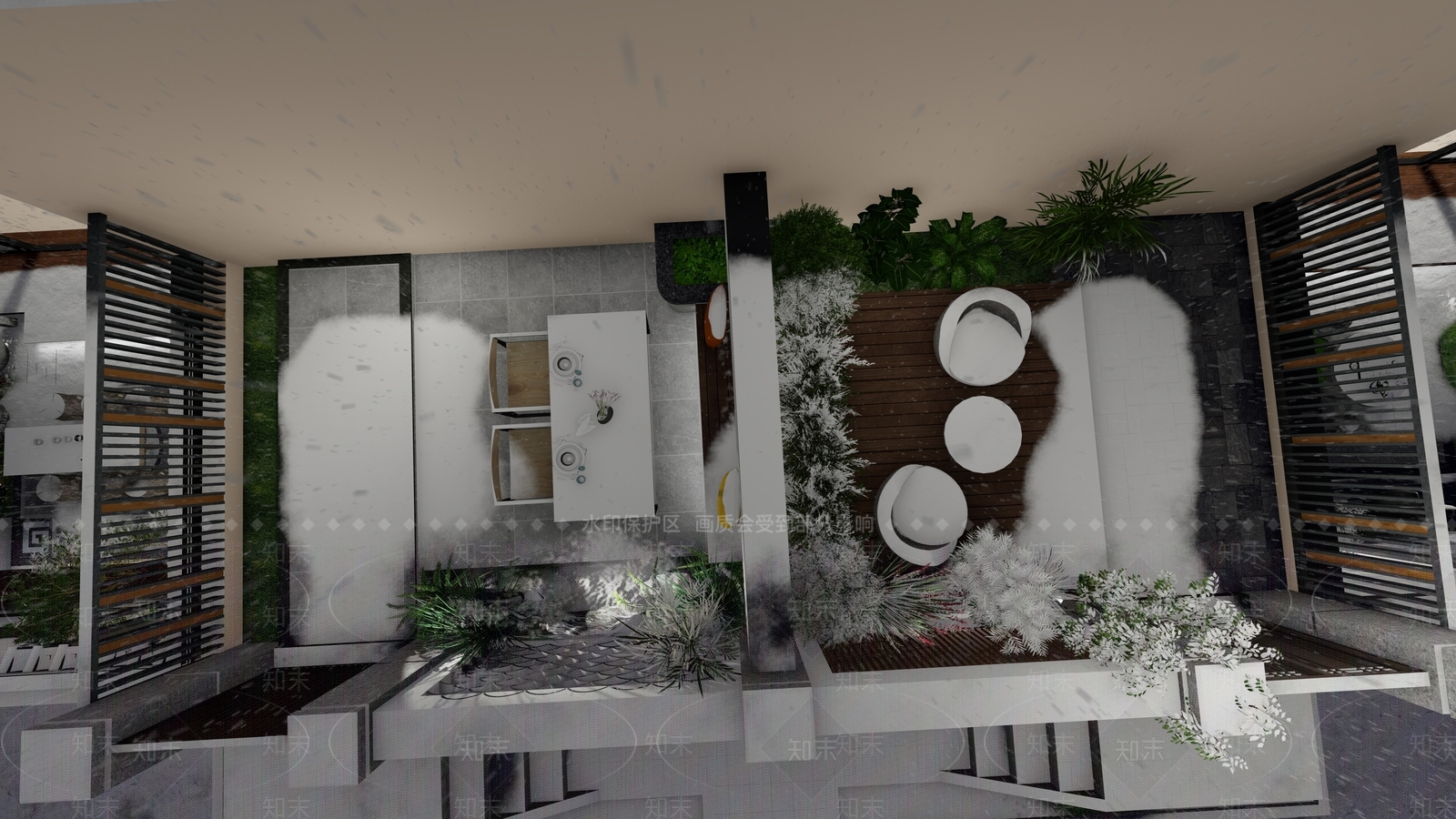 中式屋顶花园SU模型下载【ID:1110654511】