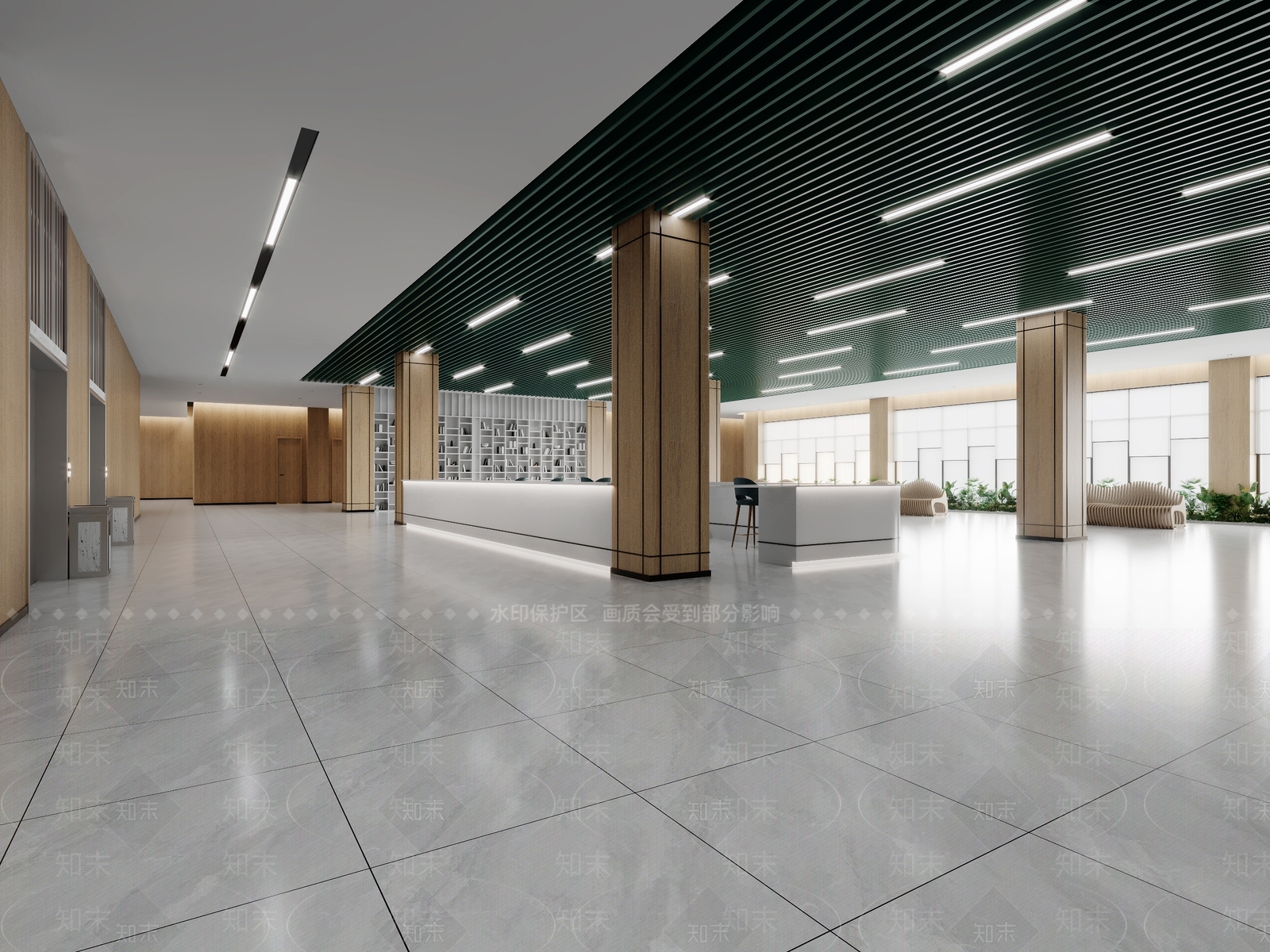 现代图书馆3D模型下载【ID:1110658629】