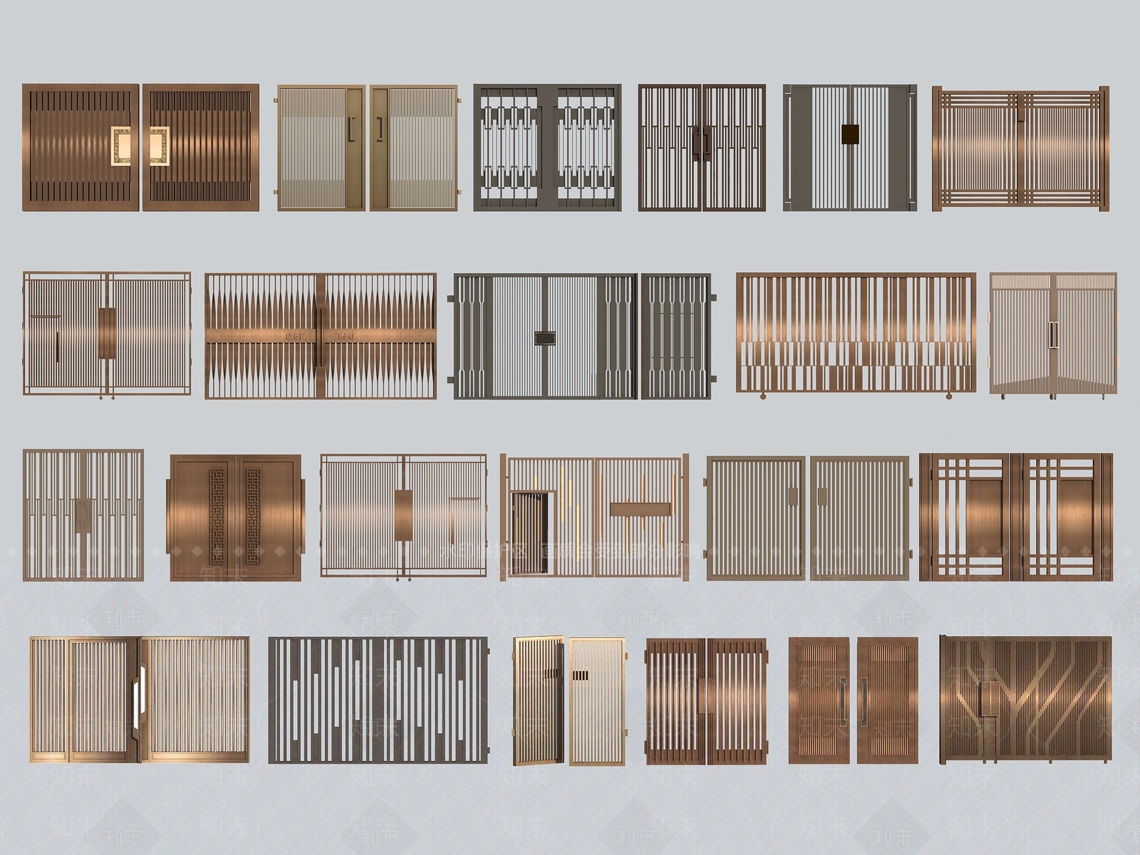 现代铁艺大门SU模型下载【ID:1110659530】