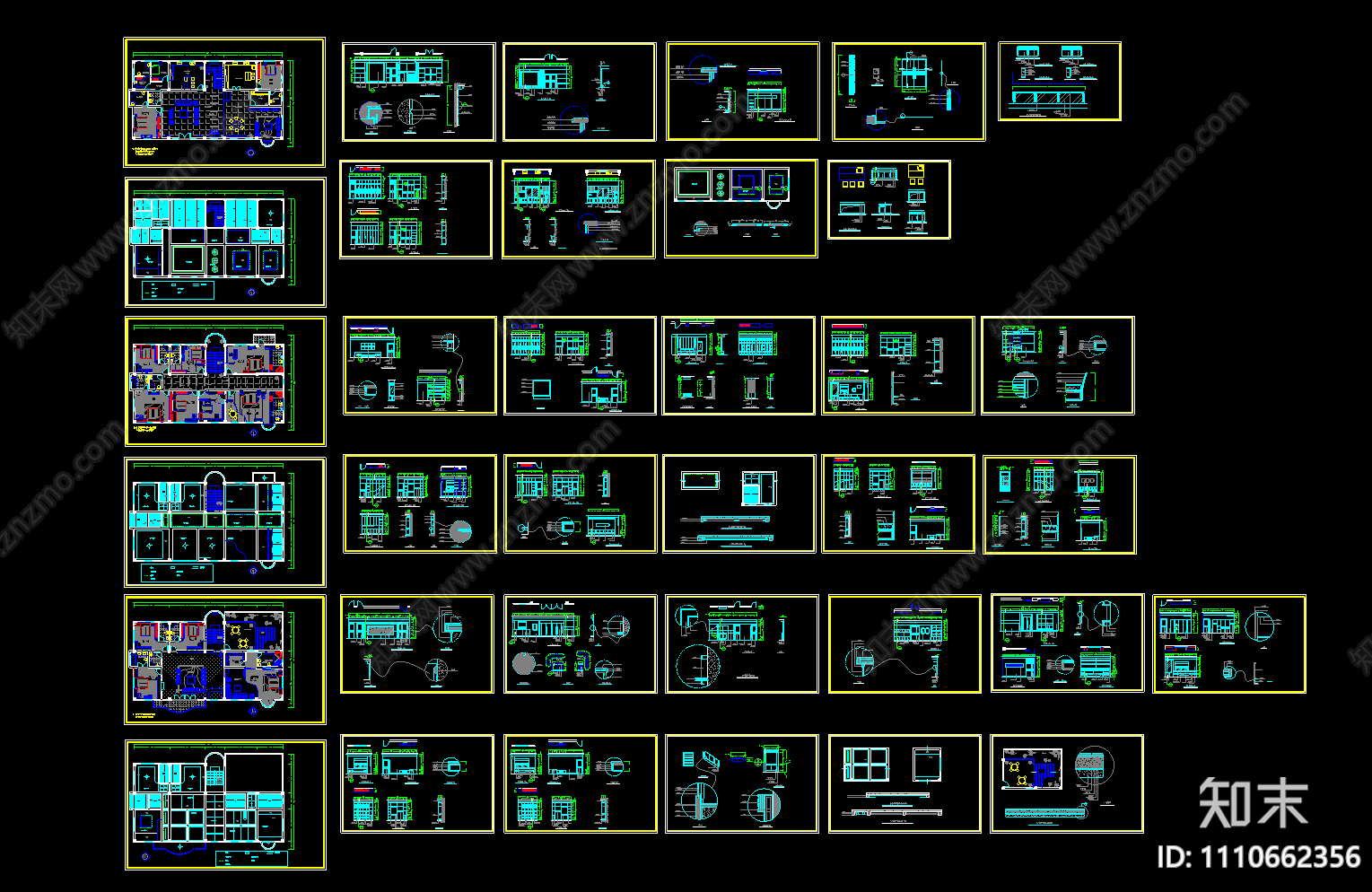 住宅楼家装CAD施工图下载【ID:1110662356】