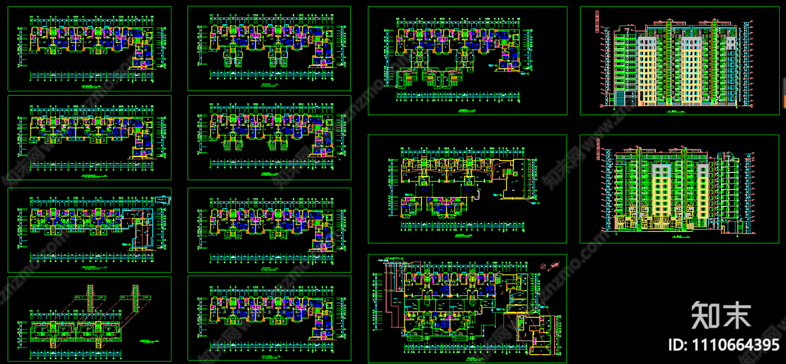 万科高层住宅楼CAD施工图下载【ID:1110664395】