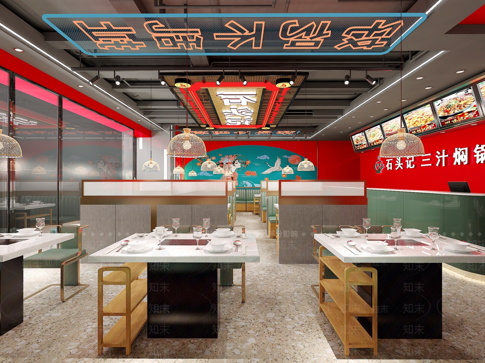 现代火锅店3D模型下载【ID:1110665280】_知末3d模型网