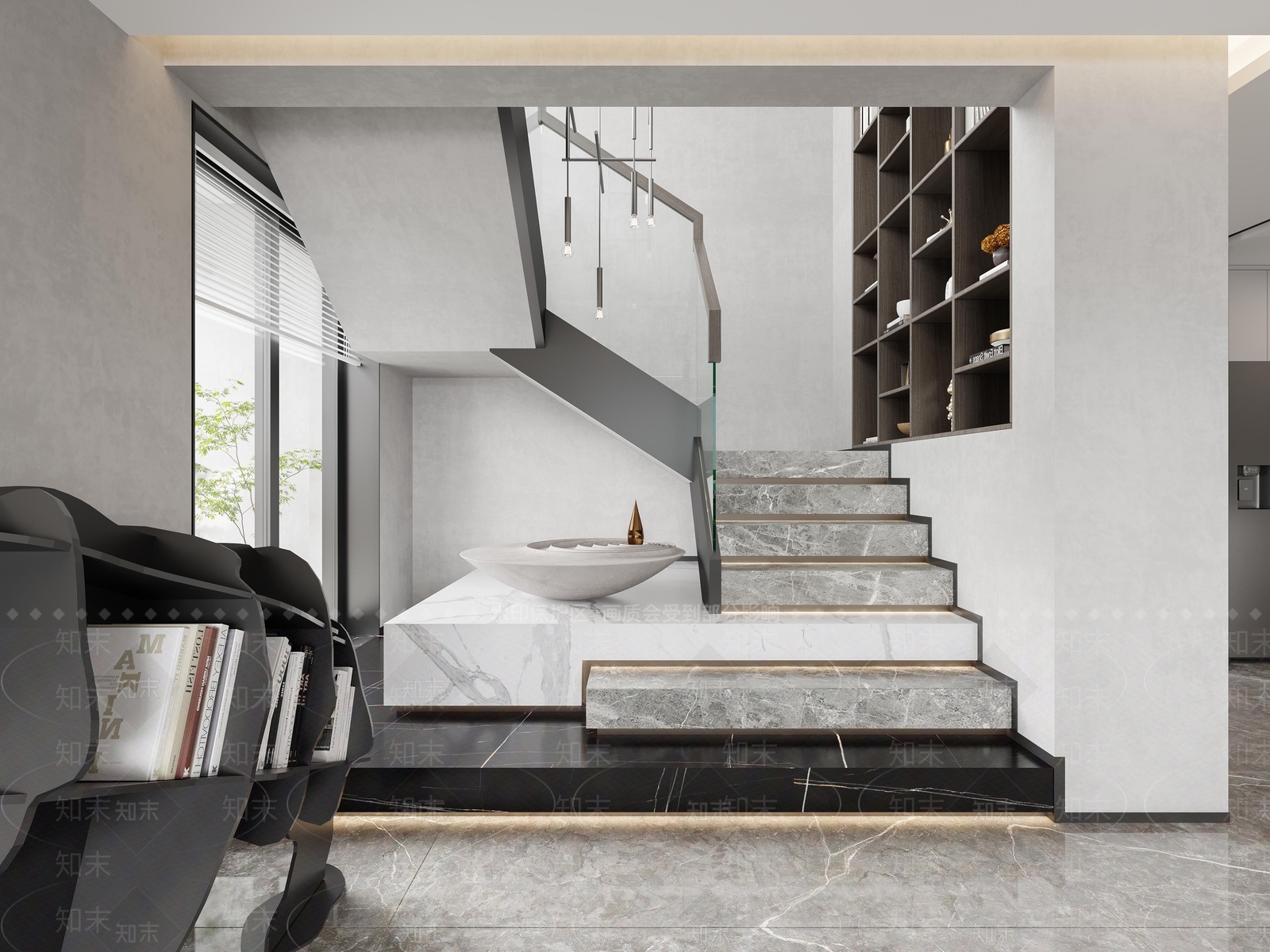 现代扶手楼梯3D模型下载【ID:1110674832】