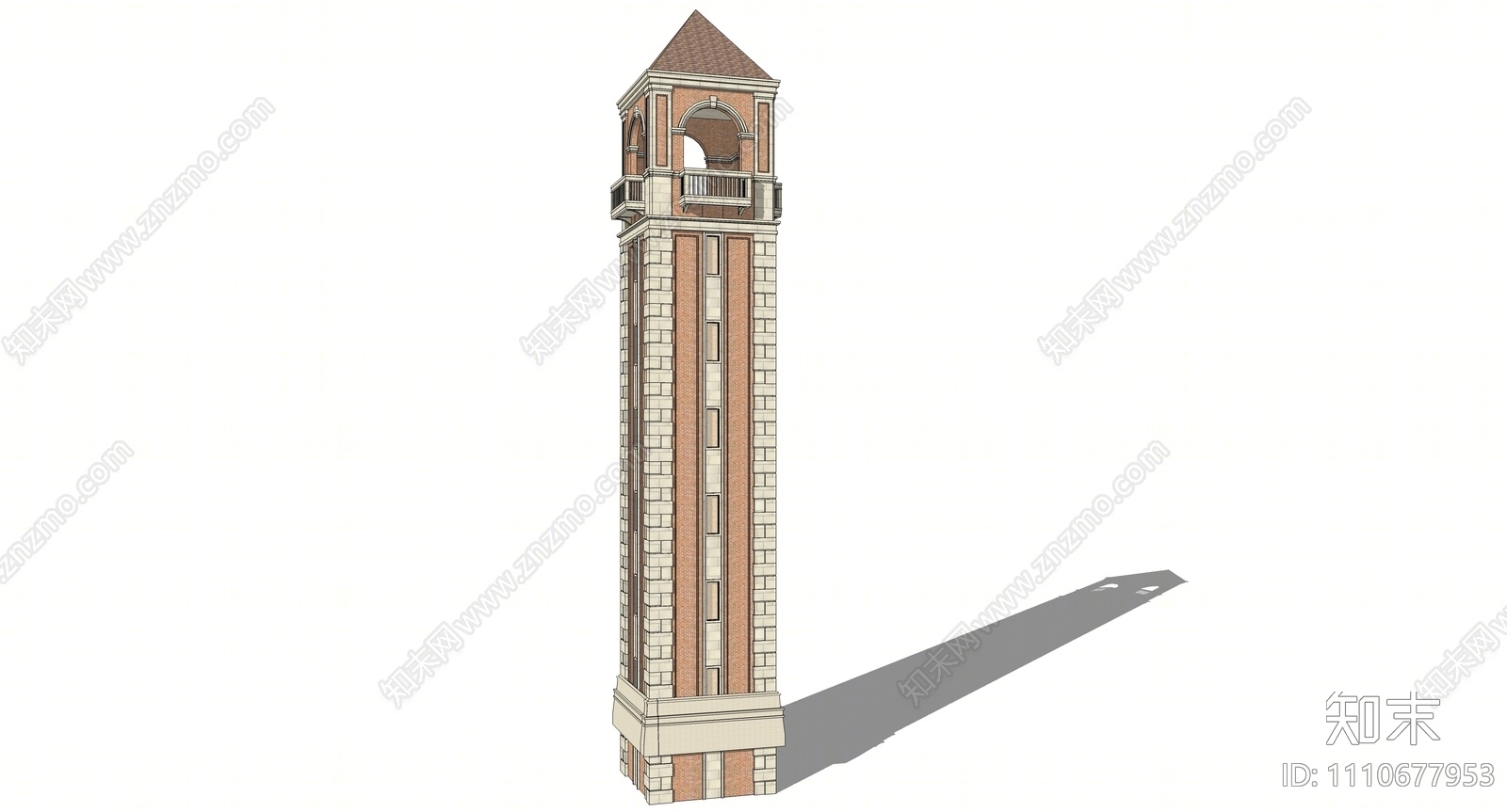 欧式塔楼SU模型下载【ID:1110677953】