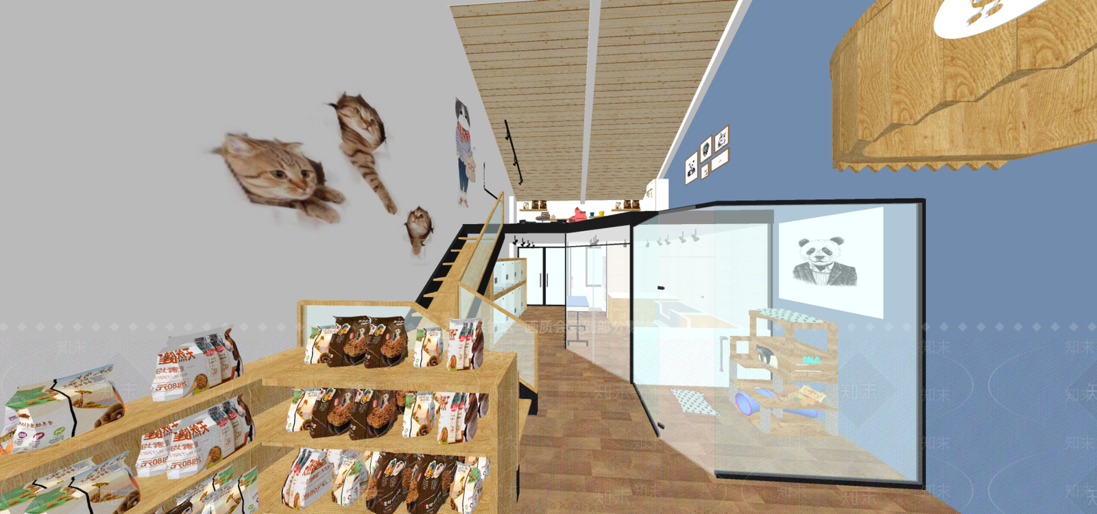 现代宠物店SU模型下载【ID:1110682239】