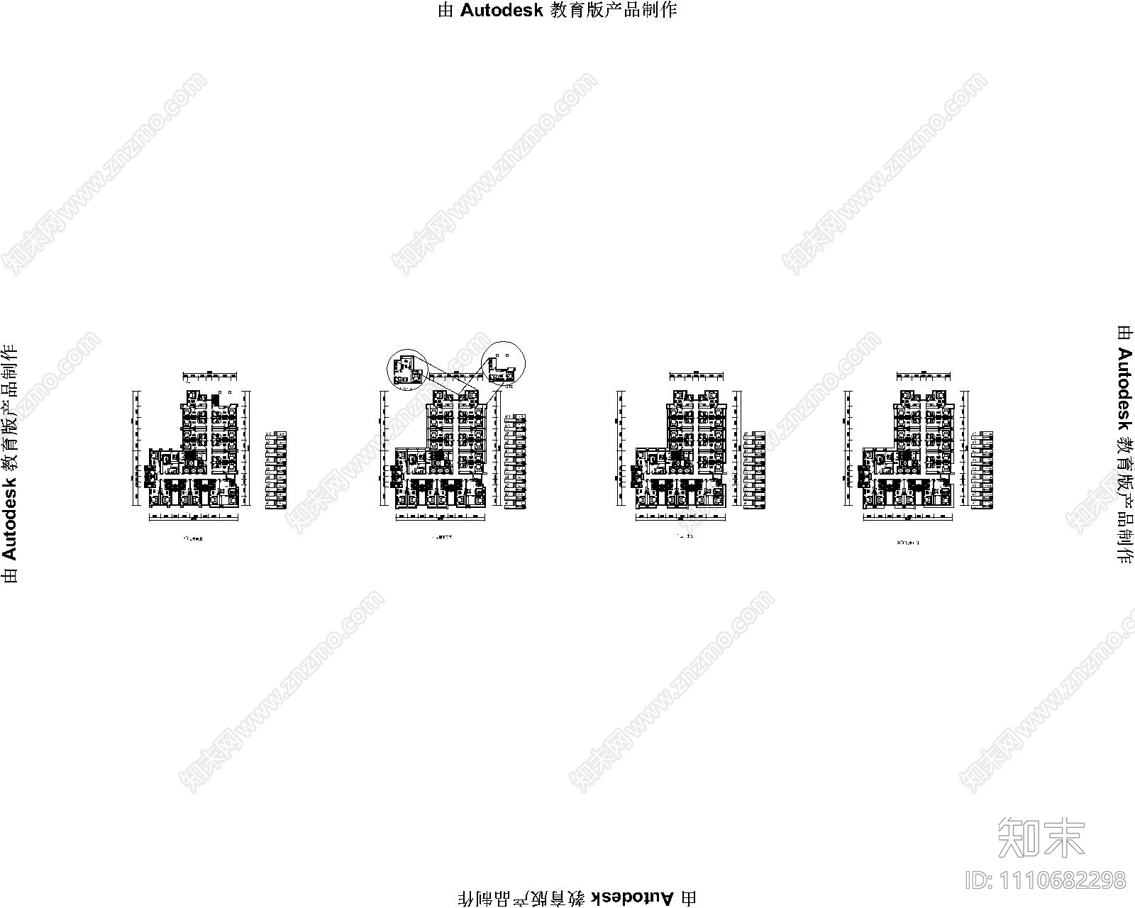 公寓平面CADcad施工图下载【ID:1110682298】