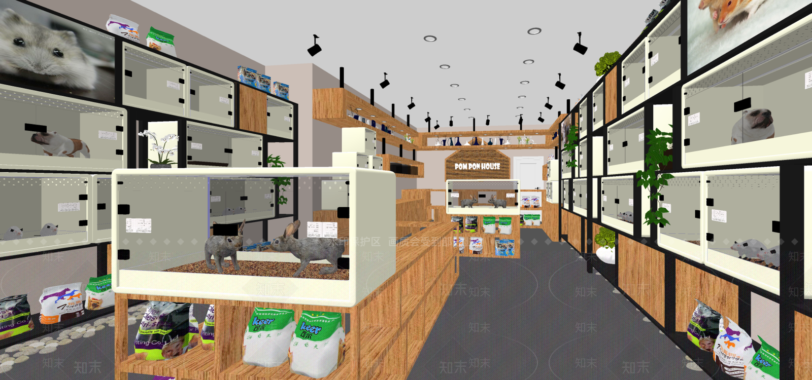 现代宠物店SU模型下载【ID:1110683028】