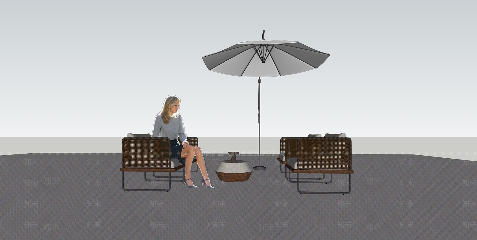 现代户外藤椅SU模型下载【ID:1110683902】