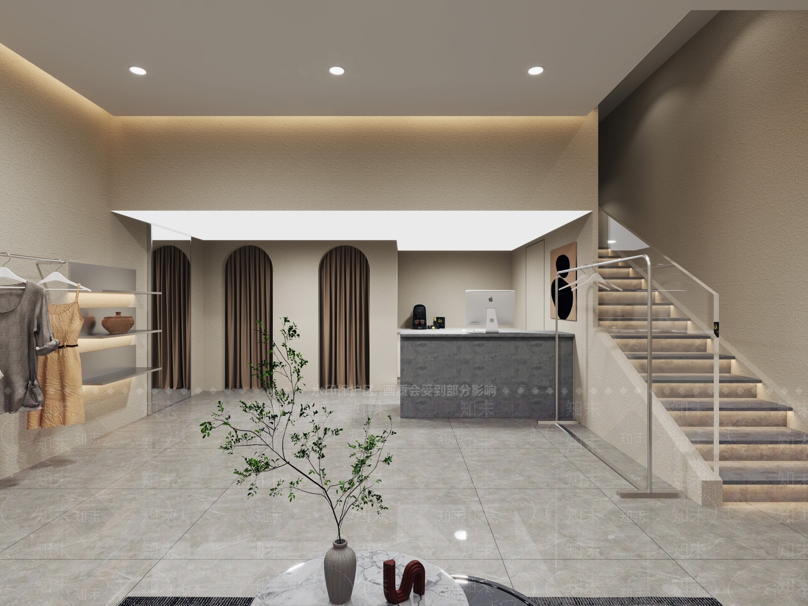 现代服装鞋店3D模型下载【ID:1110687548】