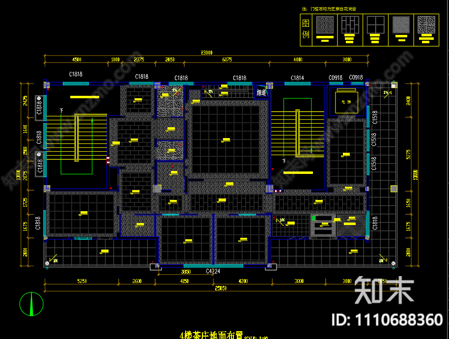 中式茶室cad施工图下载【ID:1110688360】