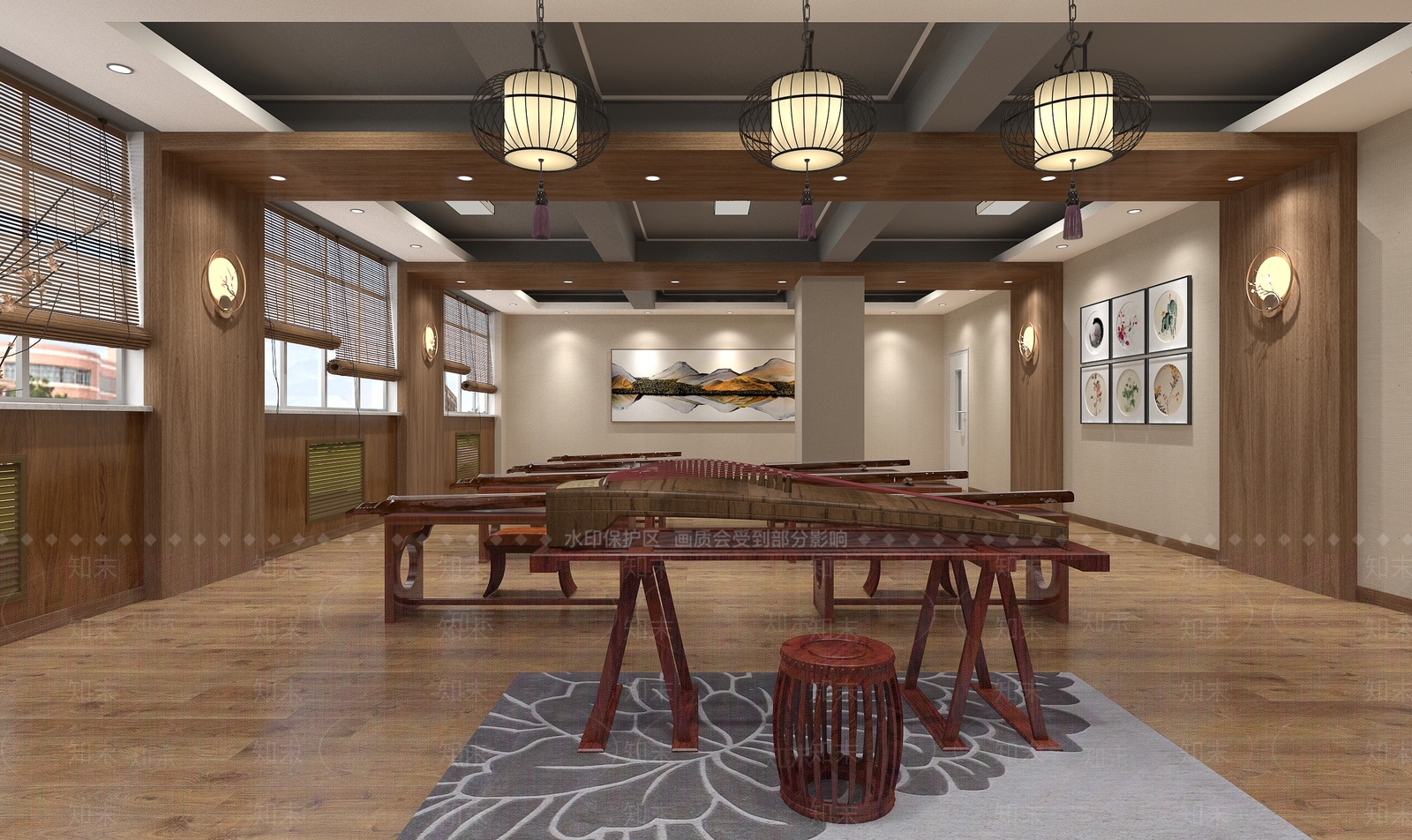 新中式古琴教室3D模型下载【ID:1110696133】