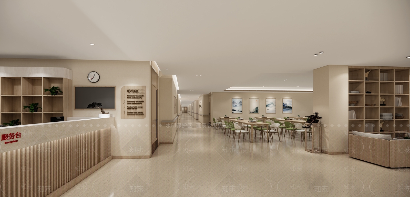 现代养老院过道SU模型下载【ID:1112488881】