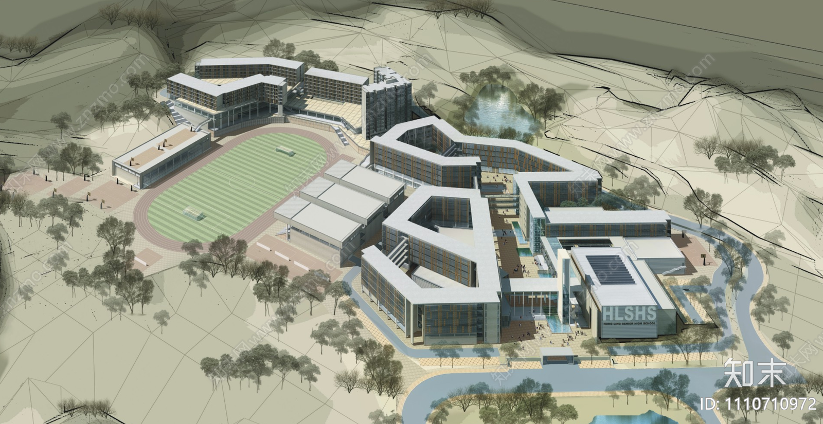 中学建筑设计方案cad施工图下载【ID:1110710972】