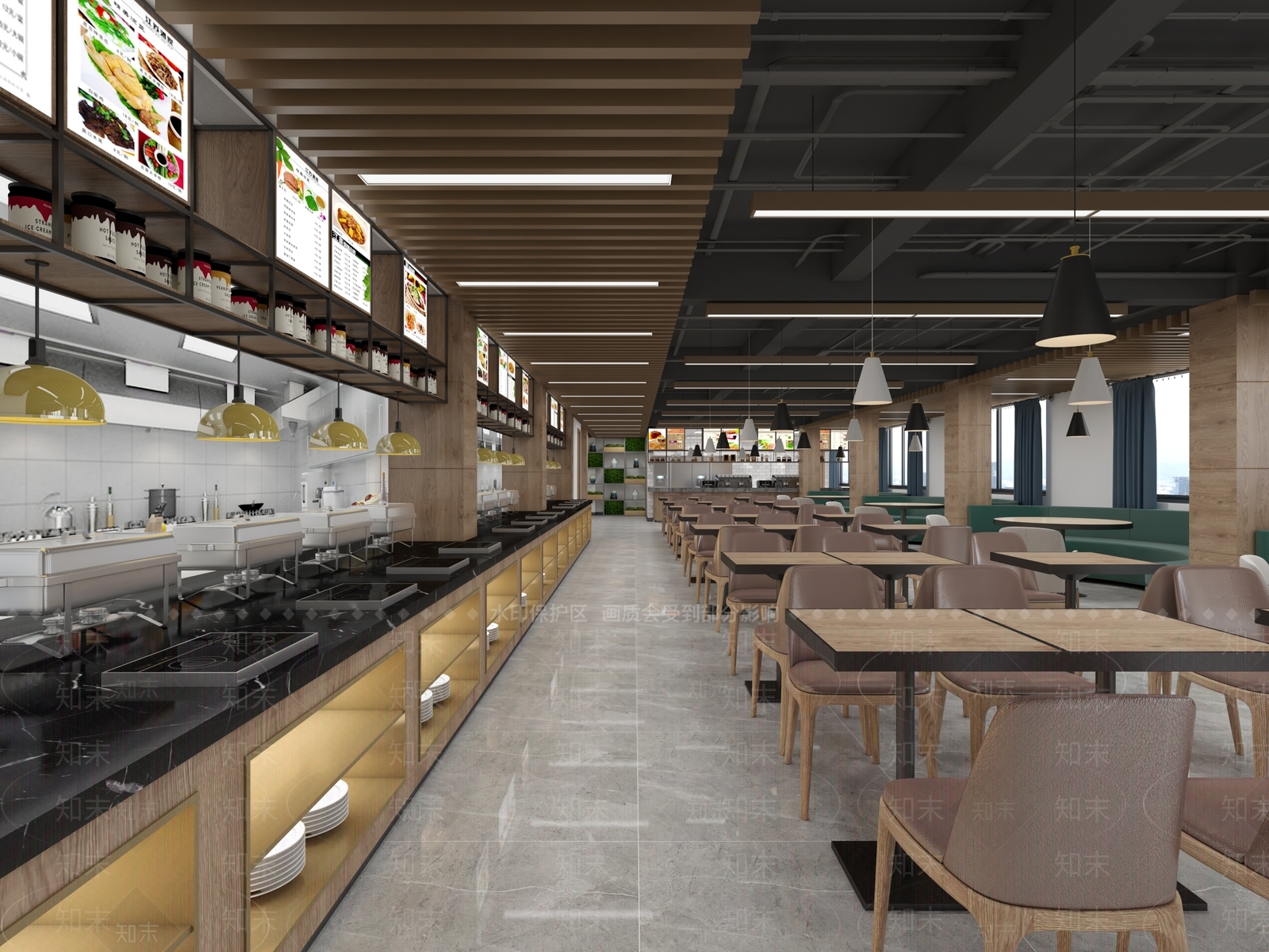 现代自助餐厅3D模型下载【ID:1110716494】