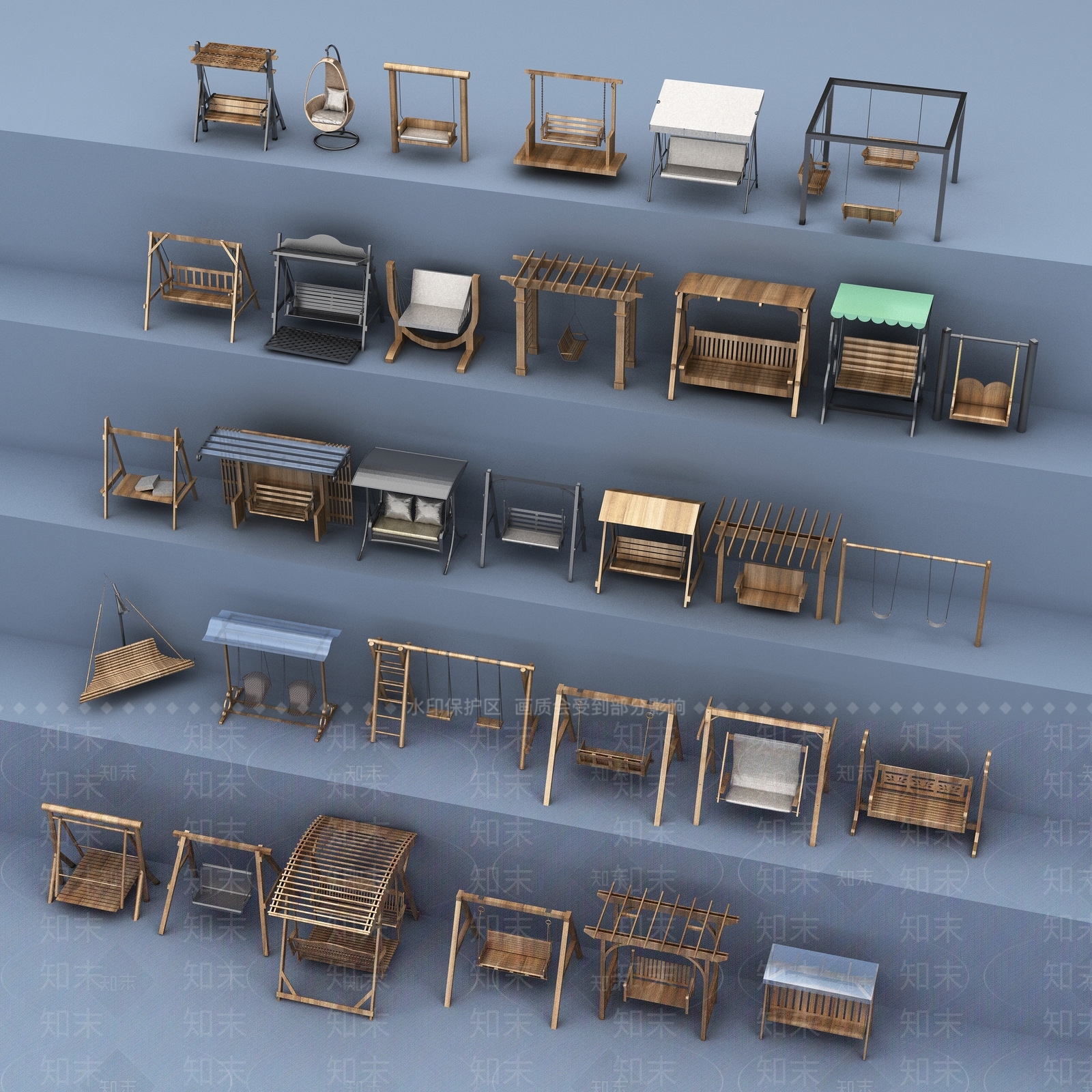 现代秋千3D模型下载【ID:1110718043】