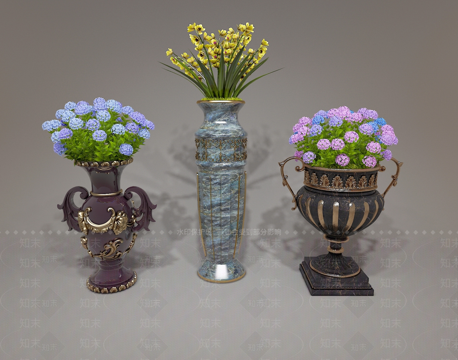 简欧花钵3D模型下载【ID:1110719362】