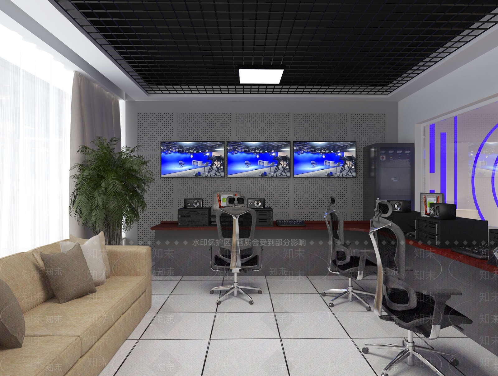 现代监控室3D模型下载【ID:1110719159】