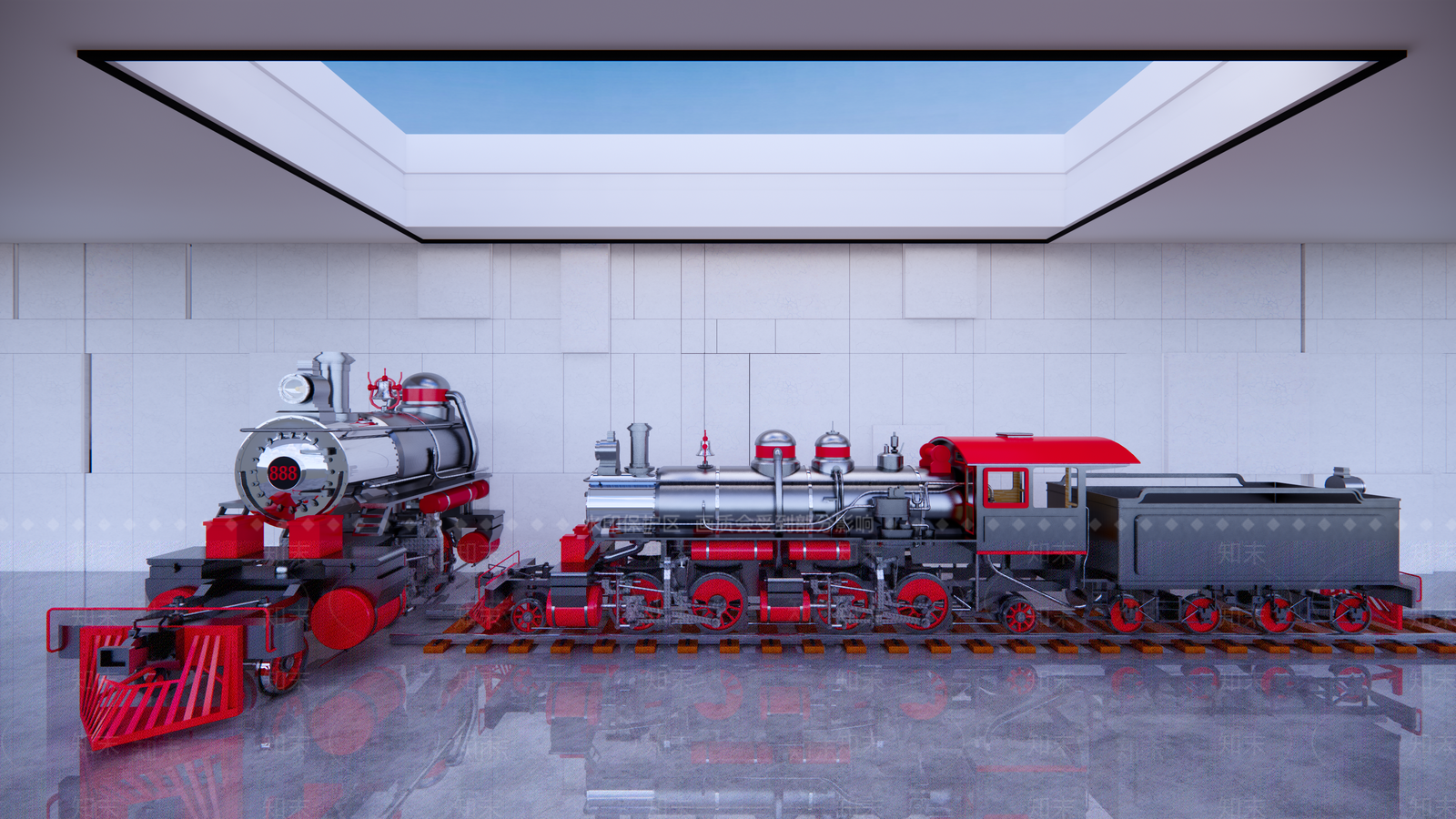 工业蒸汽火车SU模型下载【ID:1110719832】