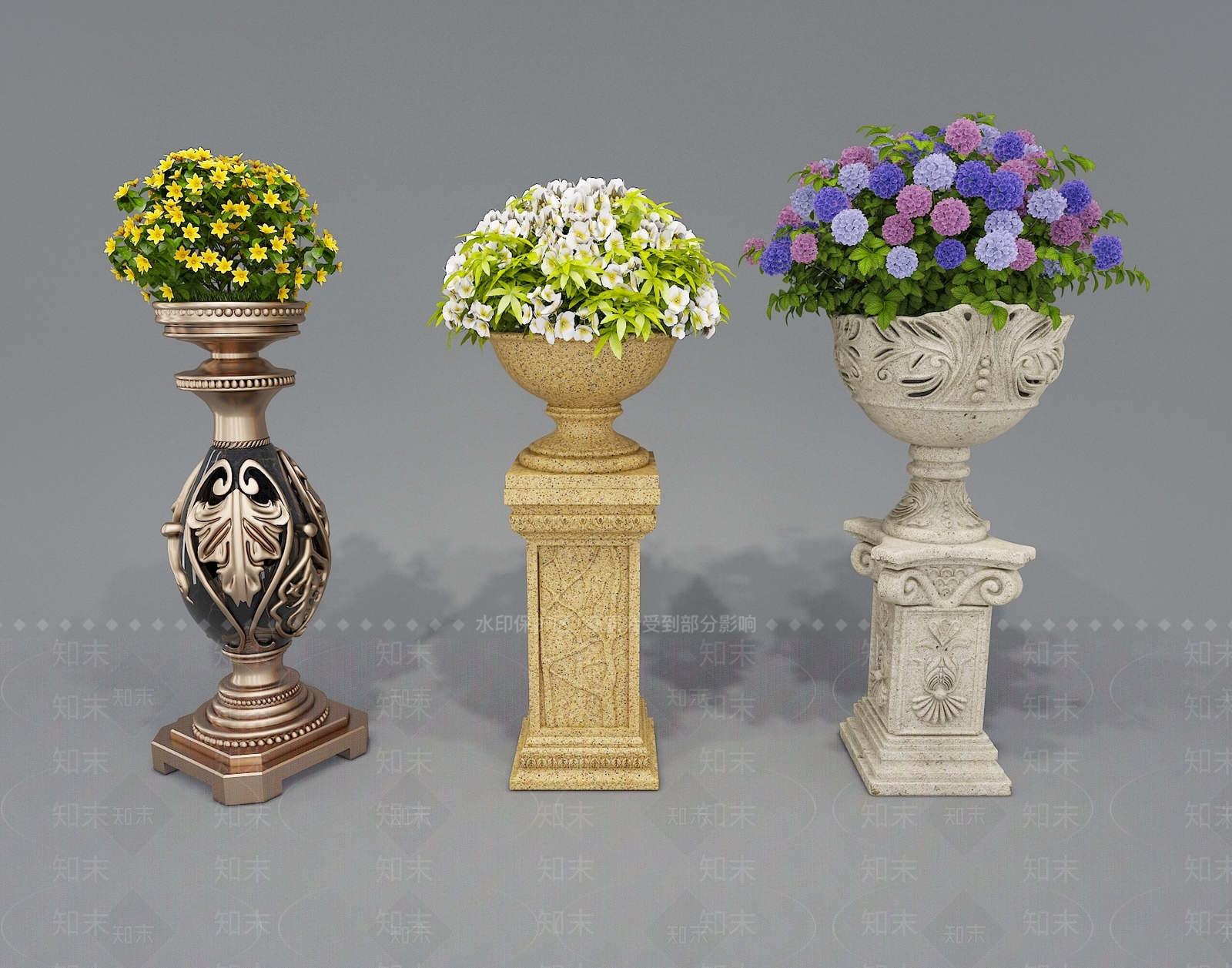 简欧花钵3D模型下载【ID:1110721705】