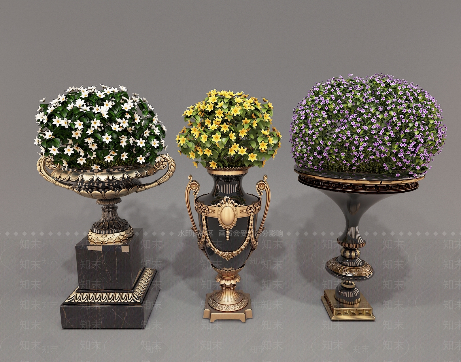 简欧花钵3D模型下载【ID:1110722114】