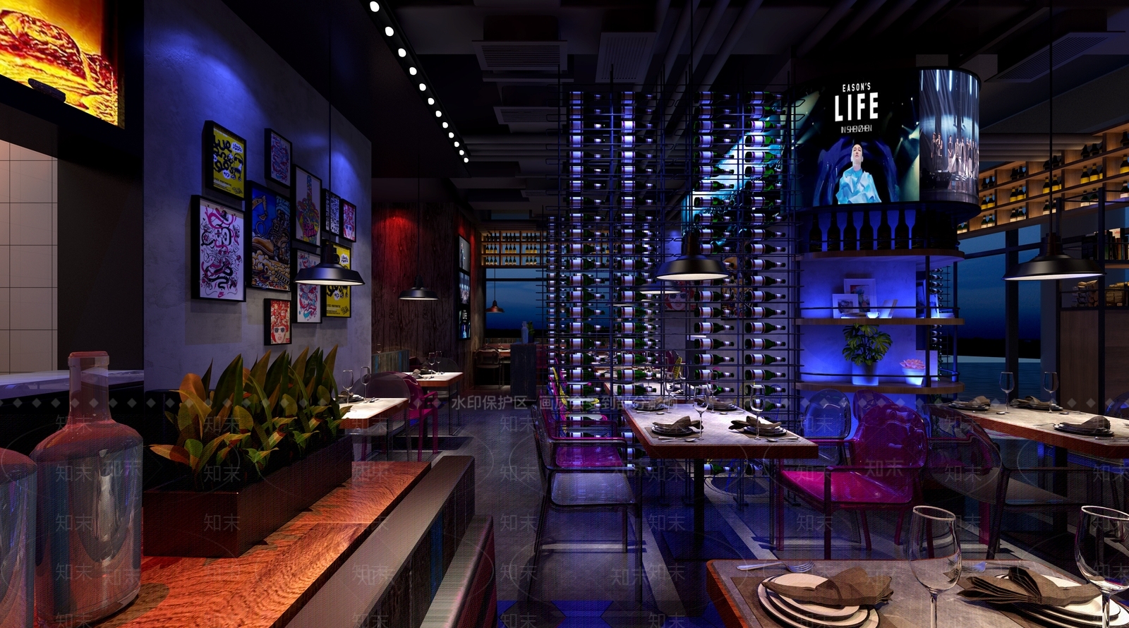 工业风烧烤店3D模型下载【ID:1110723893】
