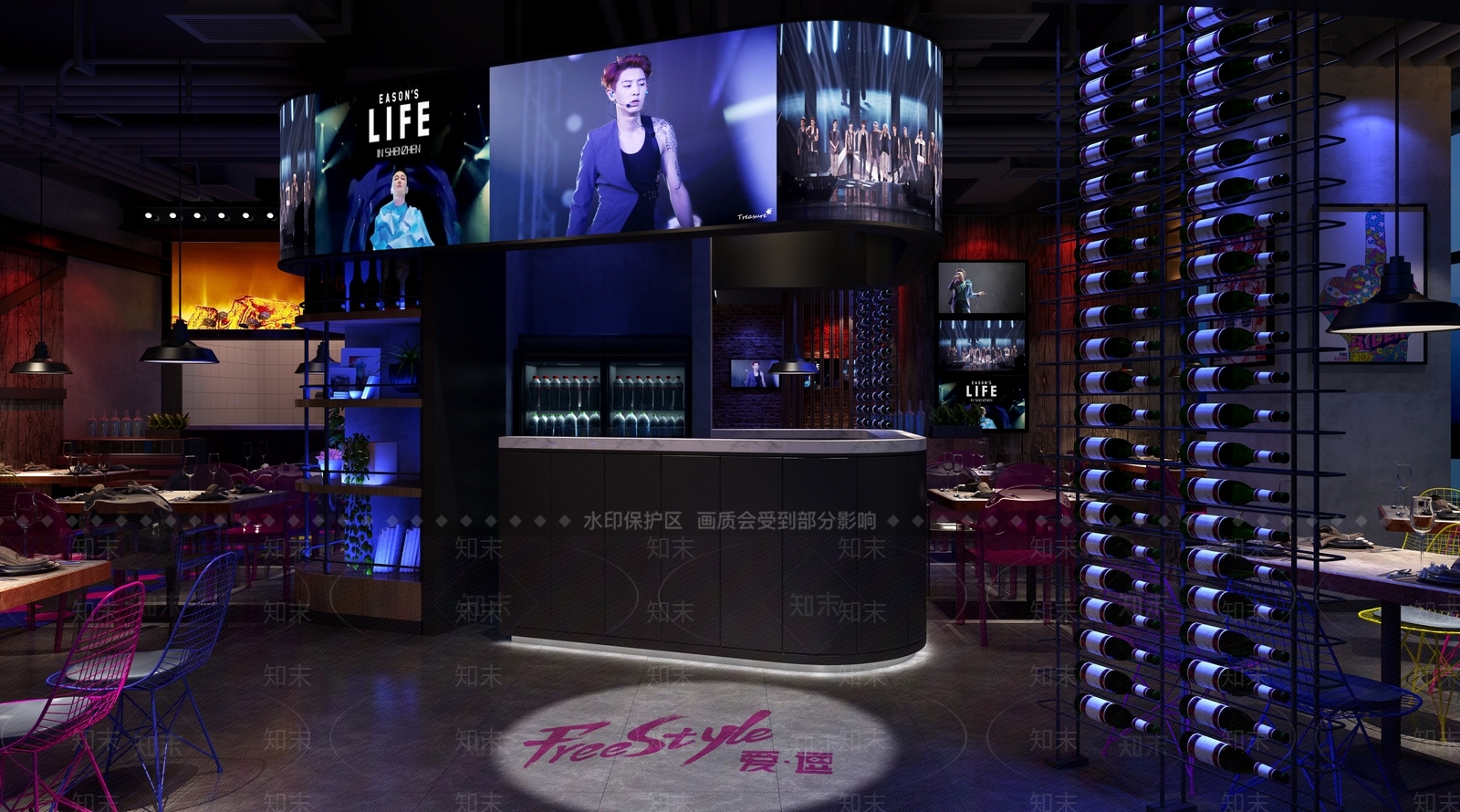工业风烧烤店3D模型下载【ID:1110723893】