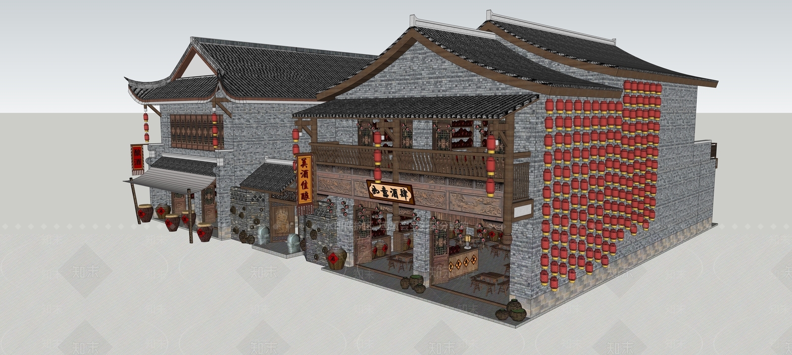 餐饮建筑SU模型精品下载_SketchUp模型_知末网
