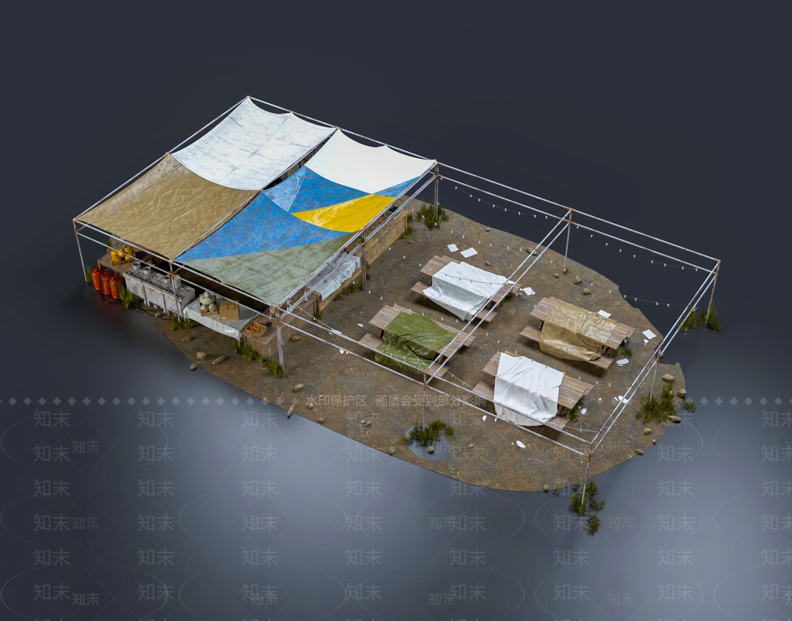 现代蔬菜棚3D模型下载【ID:1110728441】