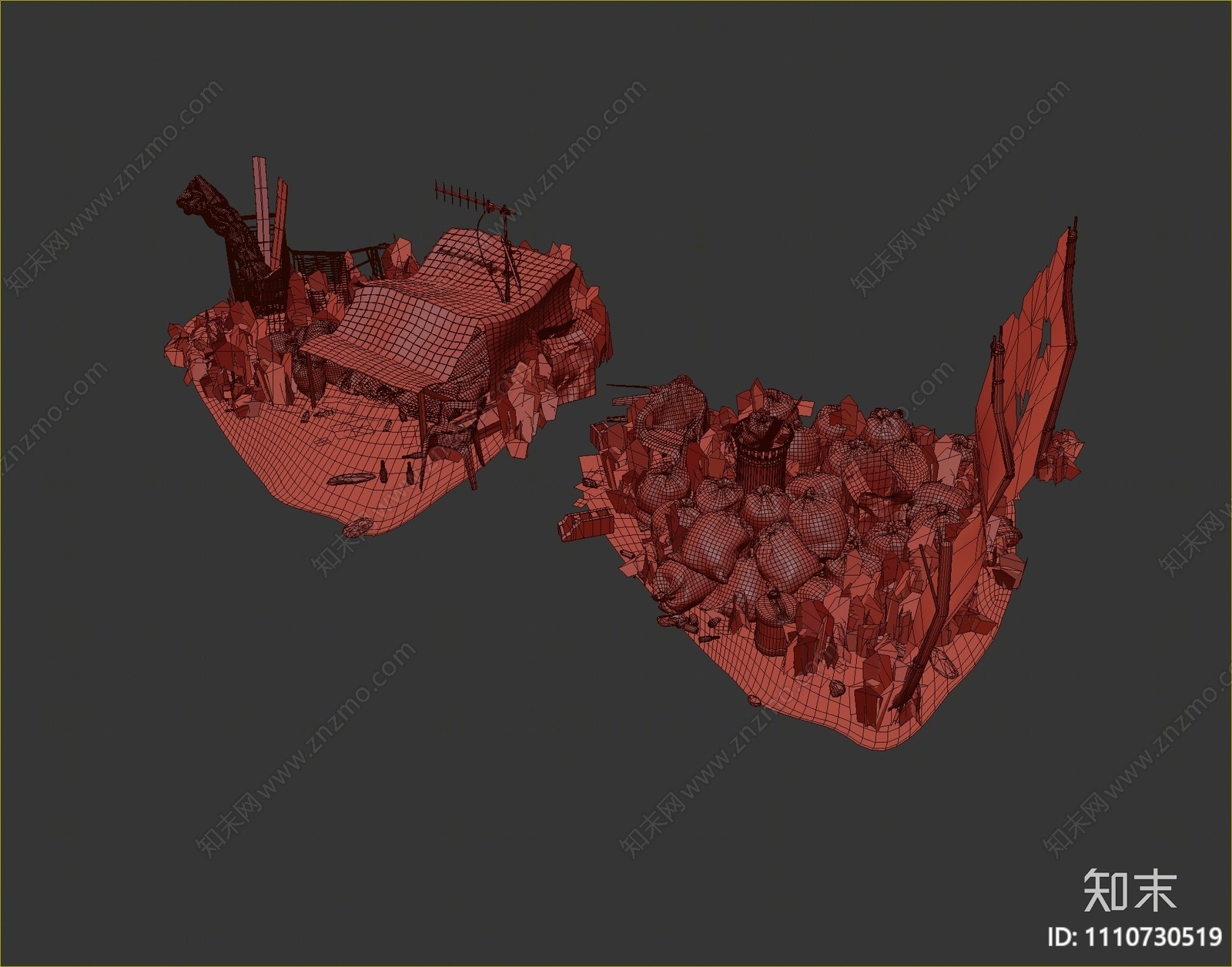 现代垃圾回收站3D模型下载【ID:1110730519】