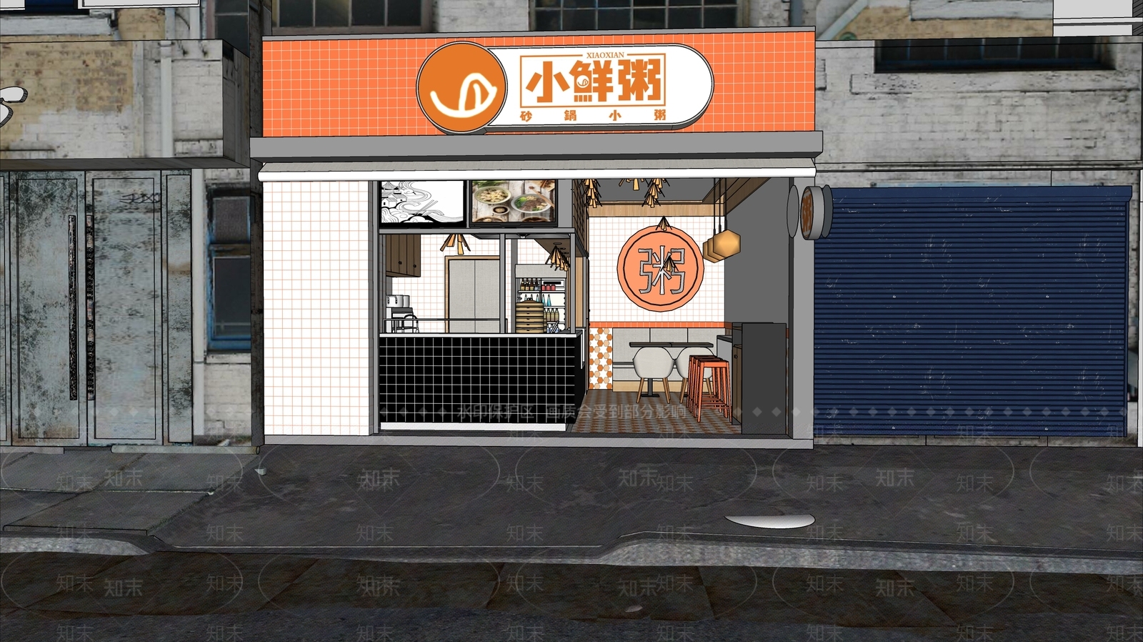 现代快餐早餐店SU模型下载【ID:1110738495】