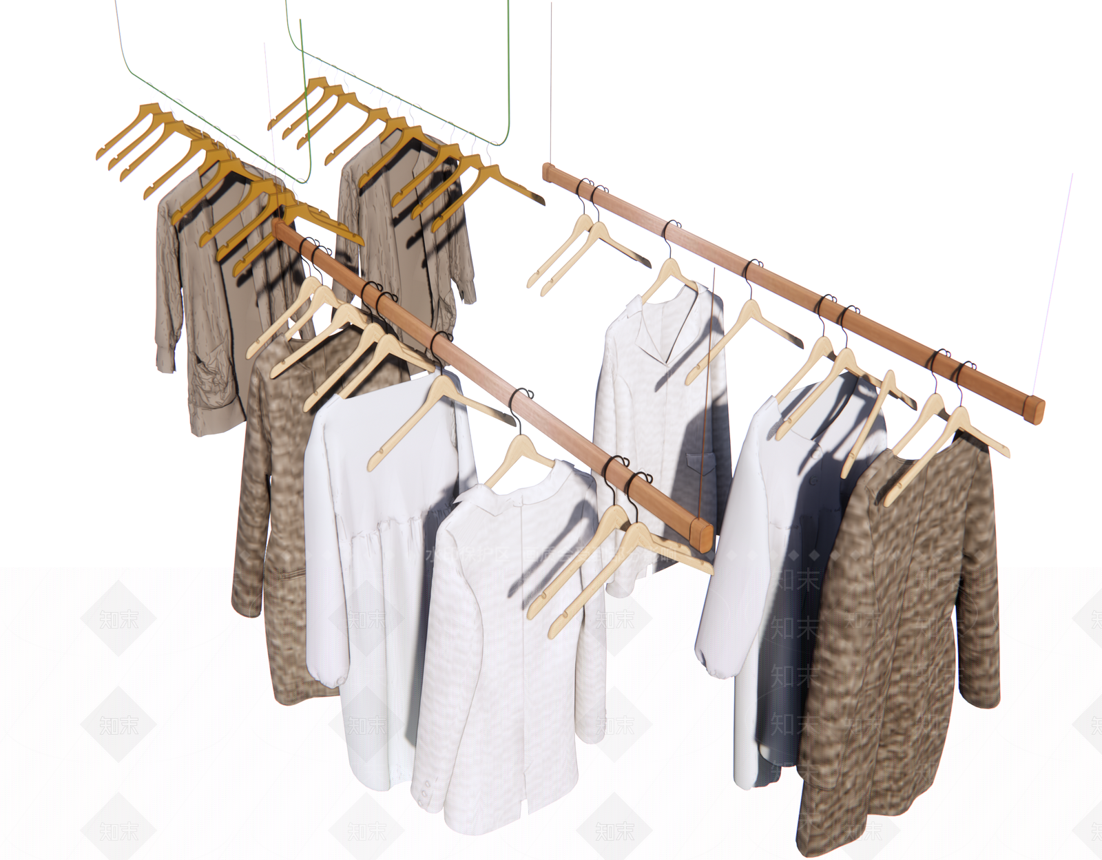 现代衣服展架SU模型下载【ID:1110739862】