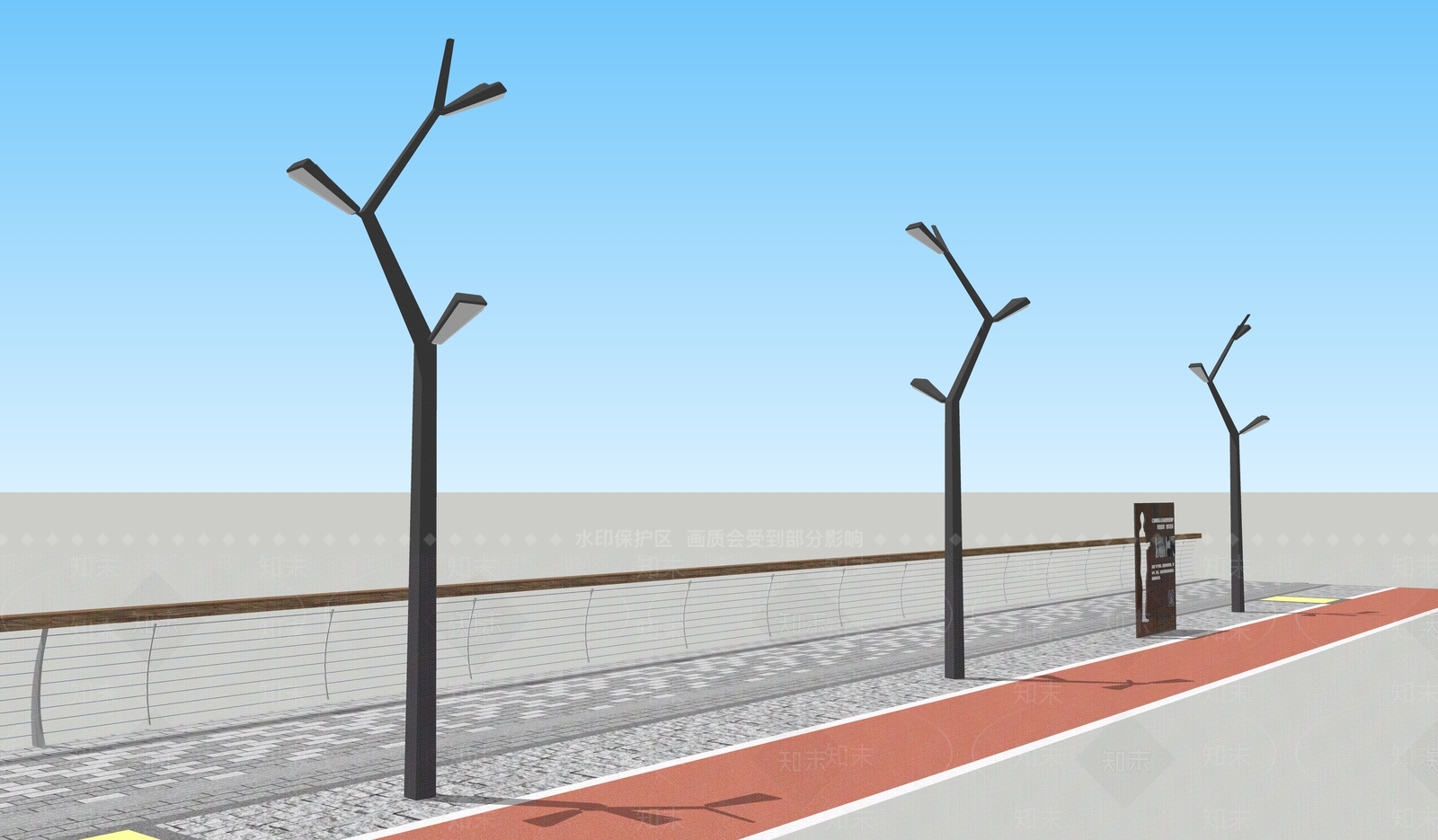 现代路灯SU模型下载【ID:1110742121】