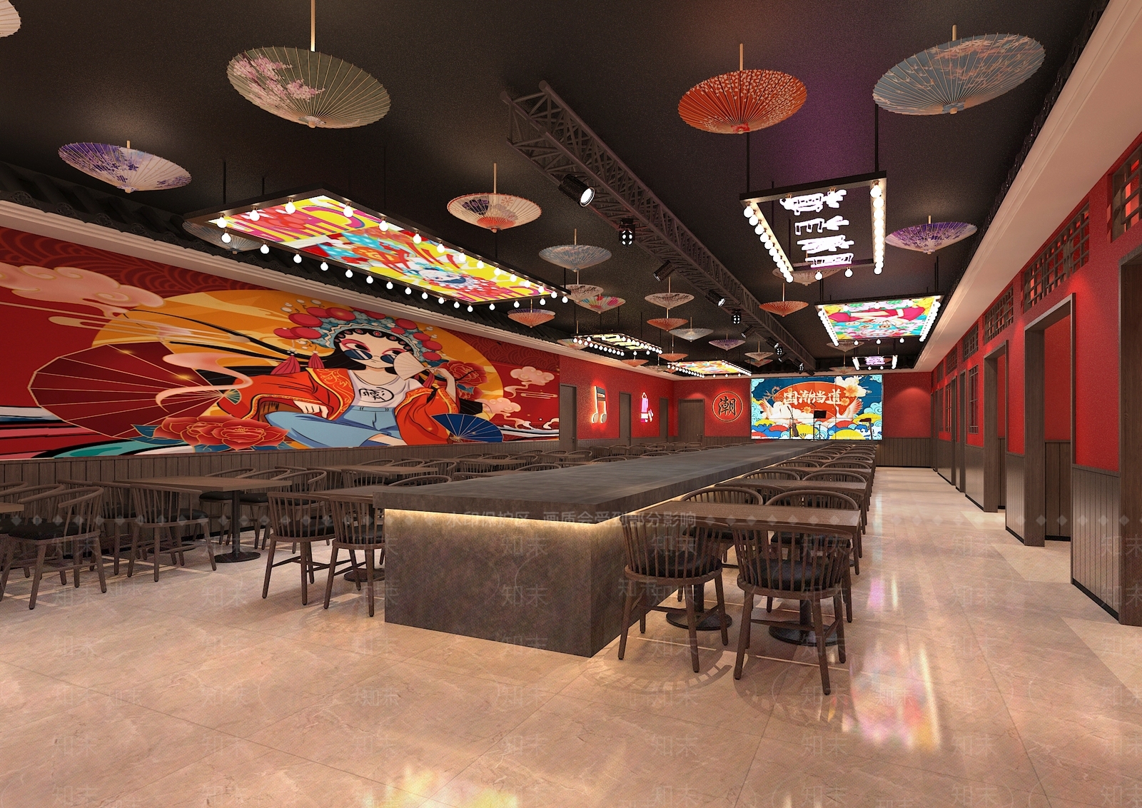 工业风国潮烧烤店3D模型下载【ID:1110745410】