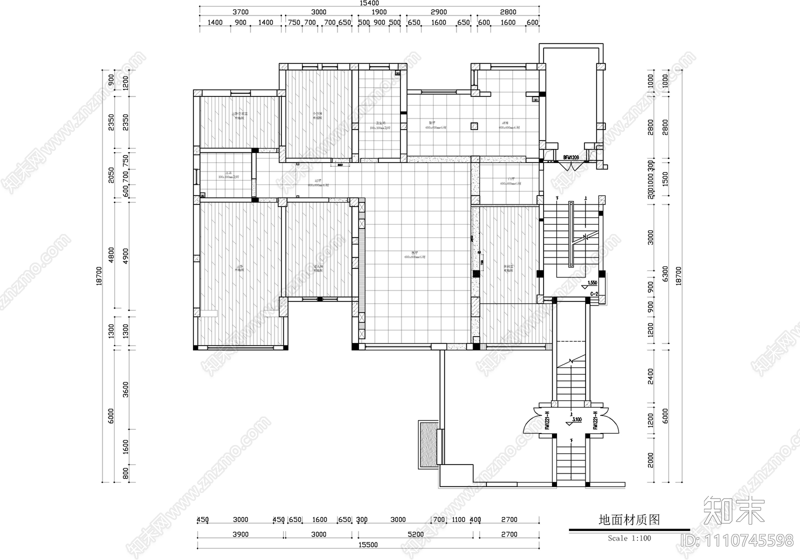 220㎡大平层家装CAD施工图cad施工图下载【ID:1110745598】