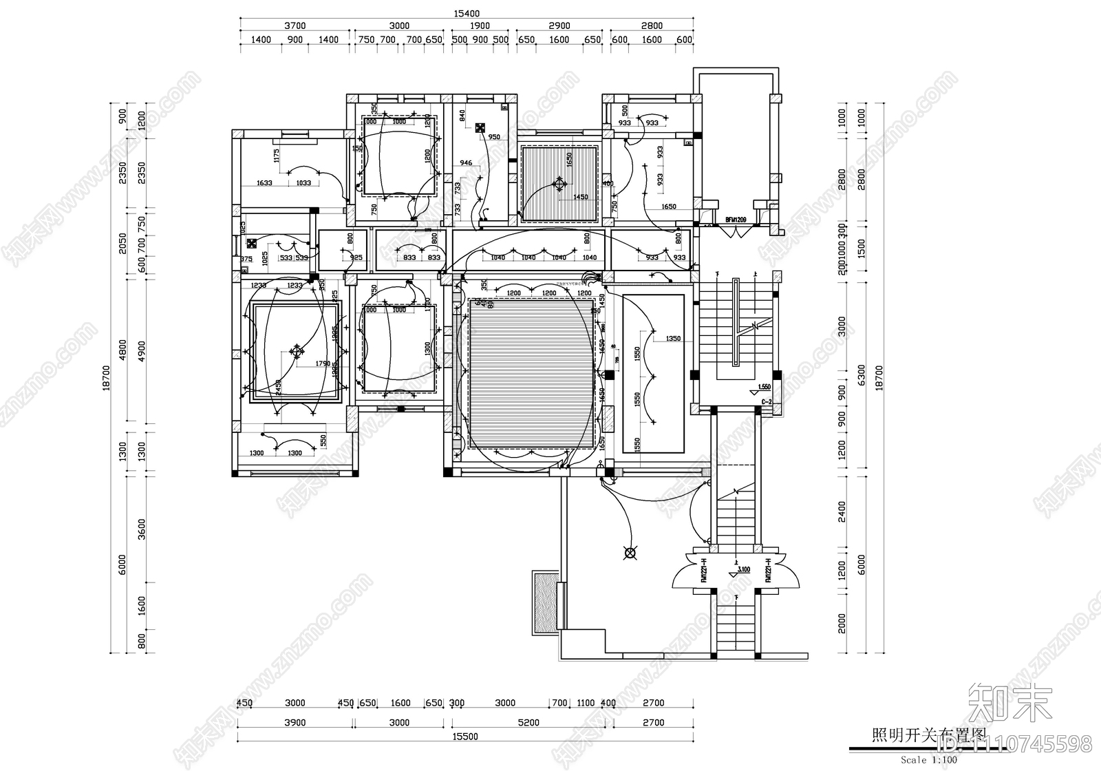 220㎡大平层家装CAD施工图cad施工图下载【ID:1110745598】