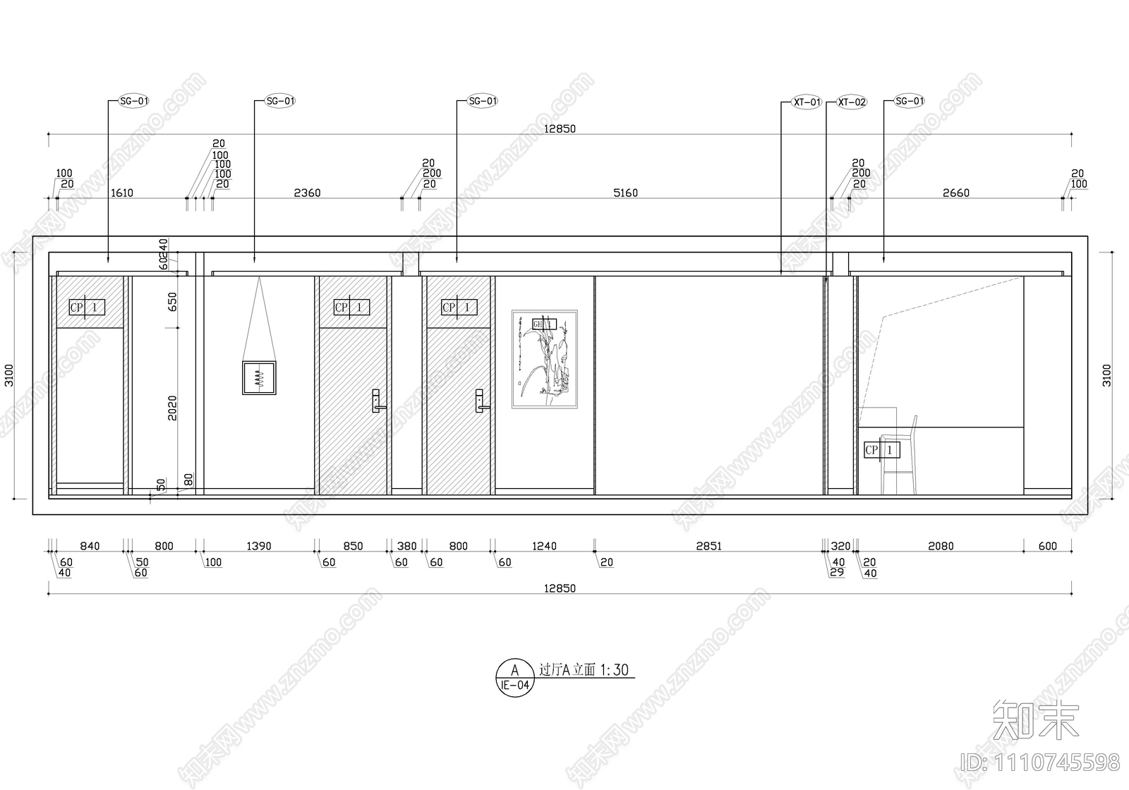 220㎡大平层家装CAD施工图cad施工图下载【ID:1110745598】